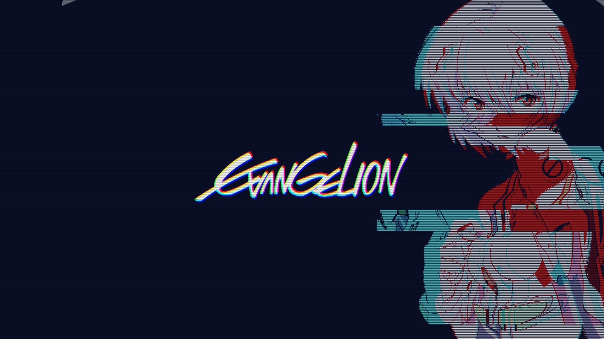 vaporwave, Ayanami Rei, vintage, Neon Genesis Evangelion, anime girls, chromatic aberration HD Wallpaper