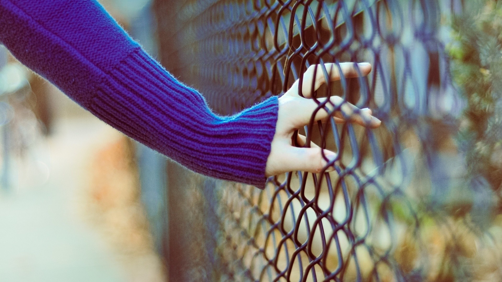 Woman's hand on a fence HD Wallpaper