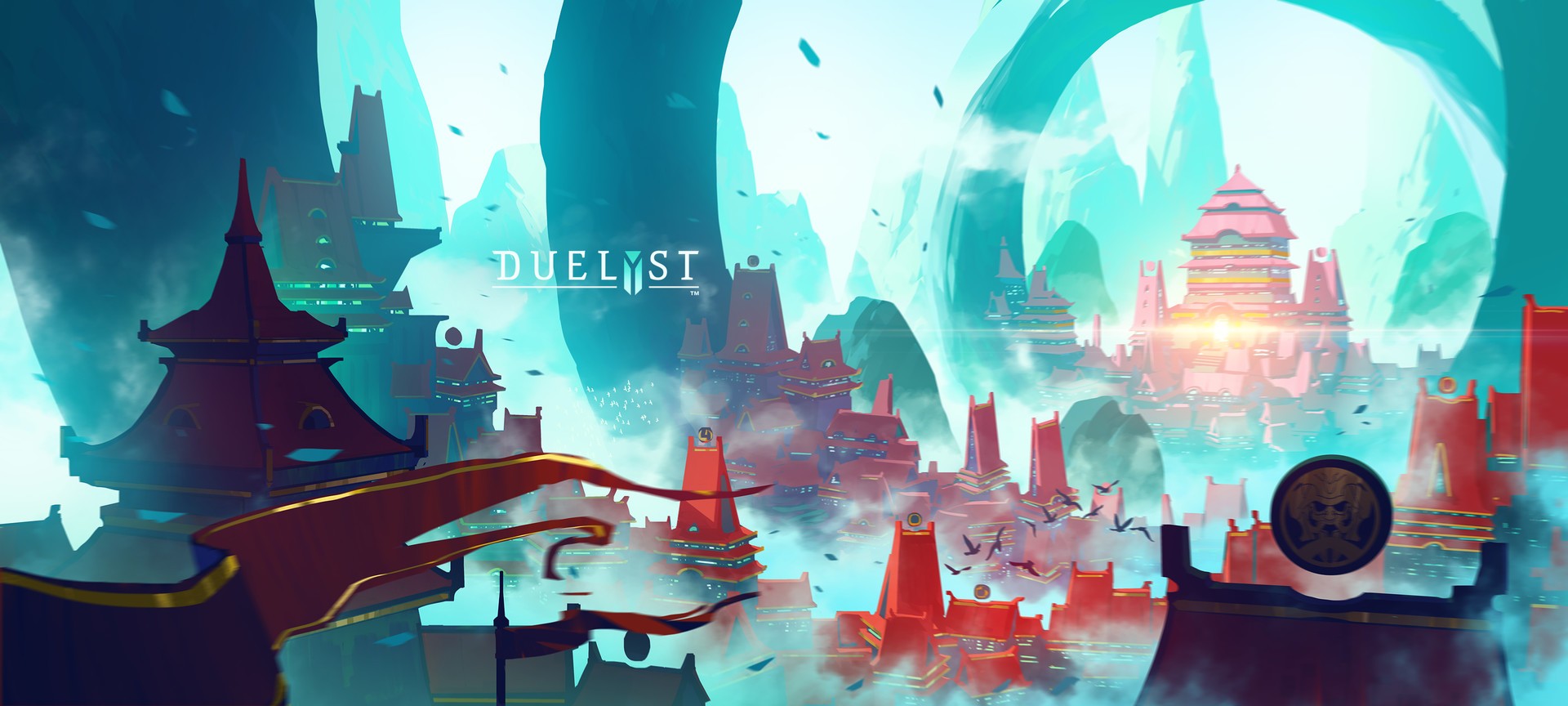 Duelyst concept art of a fantasy city HD Wallpaper