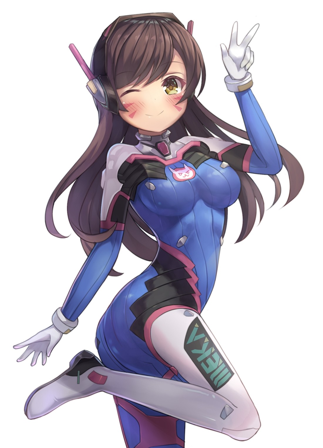 D.Va from Overwatch in anime art style HD Wallpaper