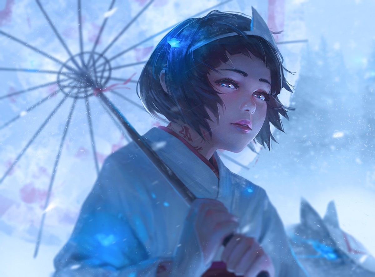 Nora from Noragami with an umbrella HD Wallpaper