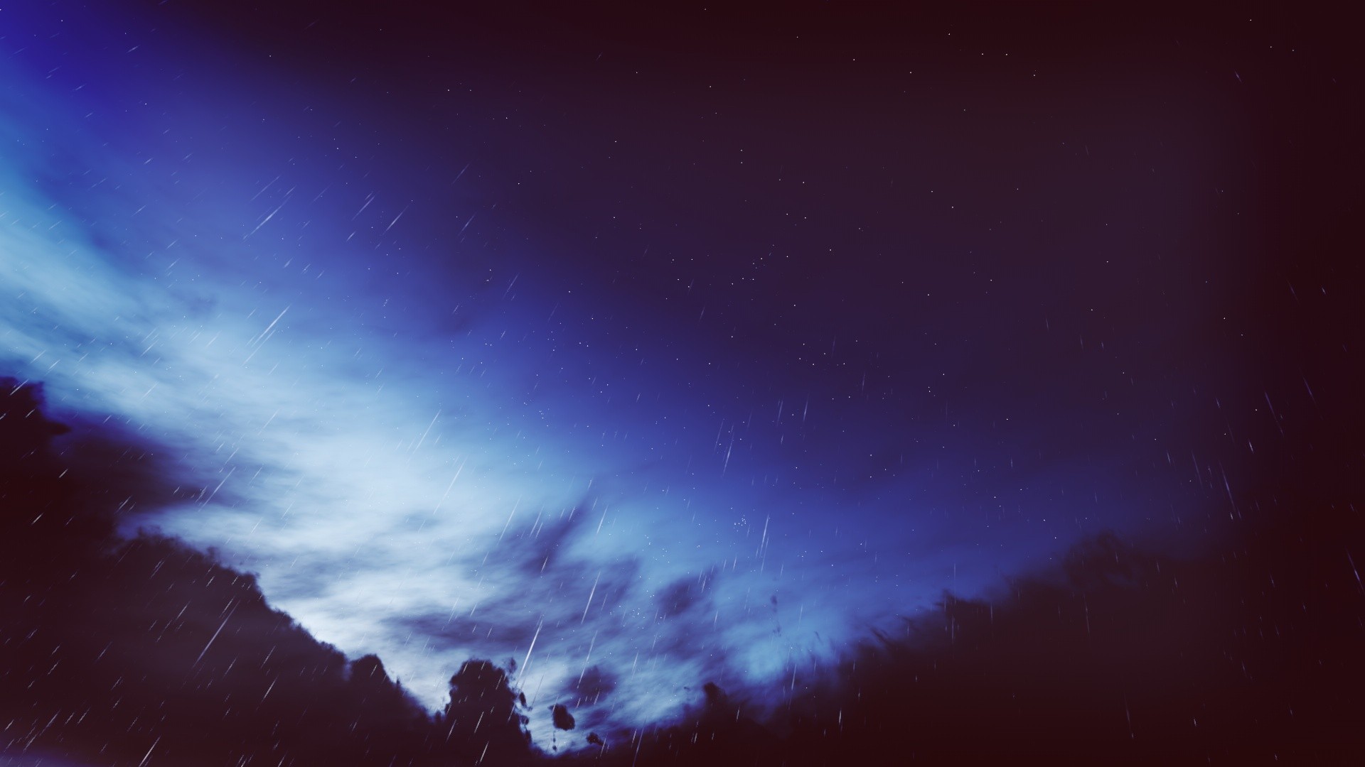 Rainy night sky with clouds and stars HD Wallpaper
