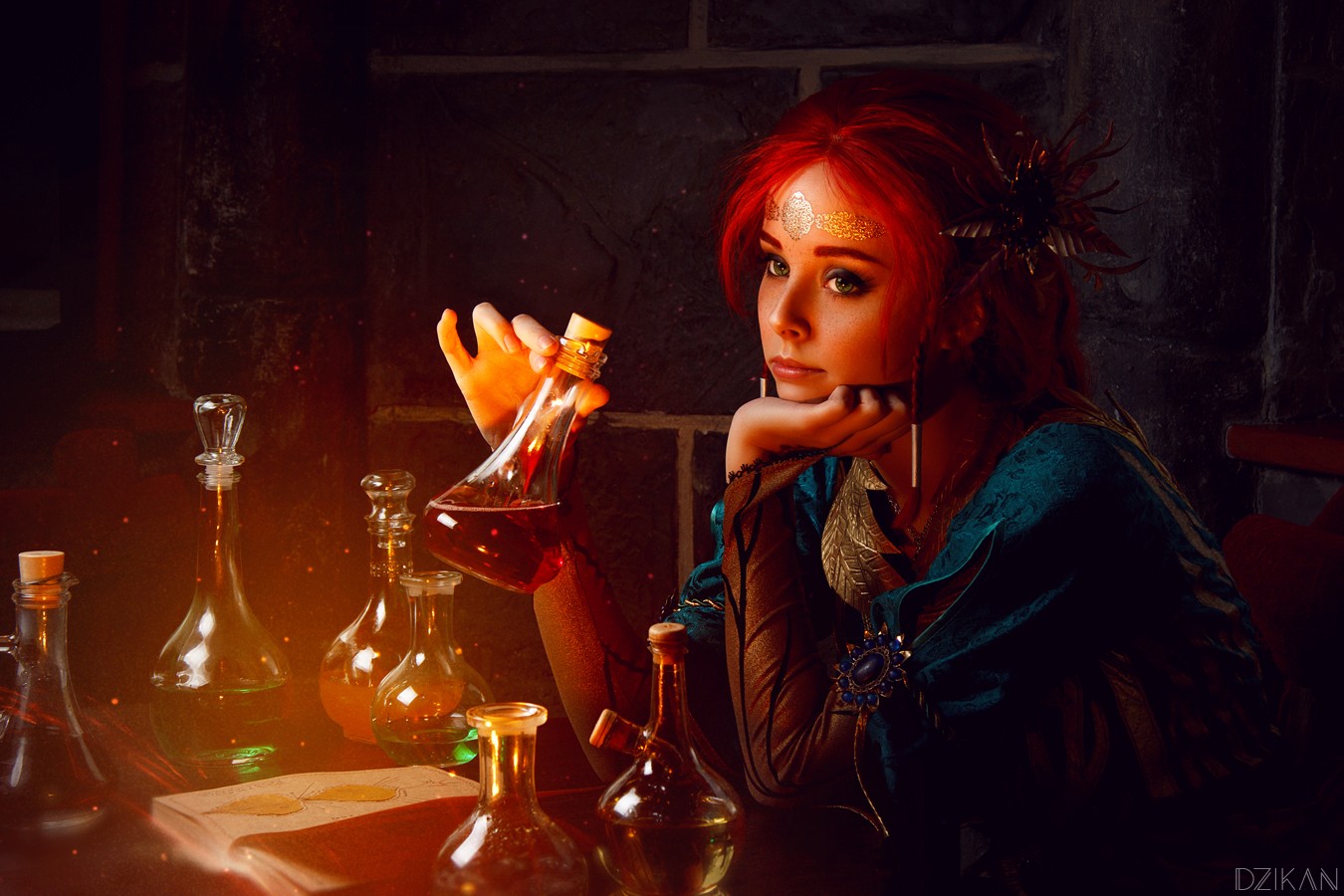 cosplay, women, Triss Merigold, video games, model, Helly von Valentine, The Witcher, Disharmonica HD Wallpaper