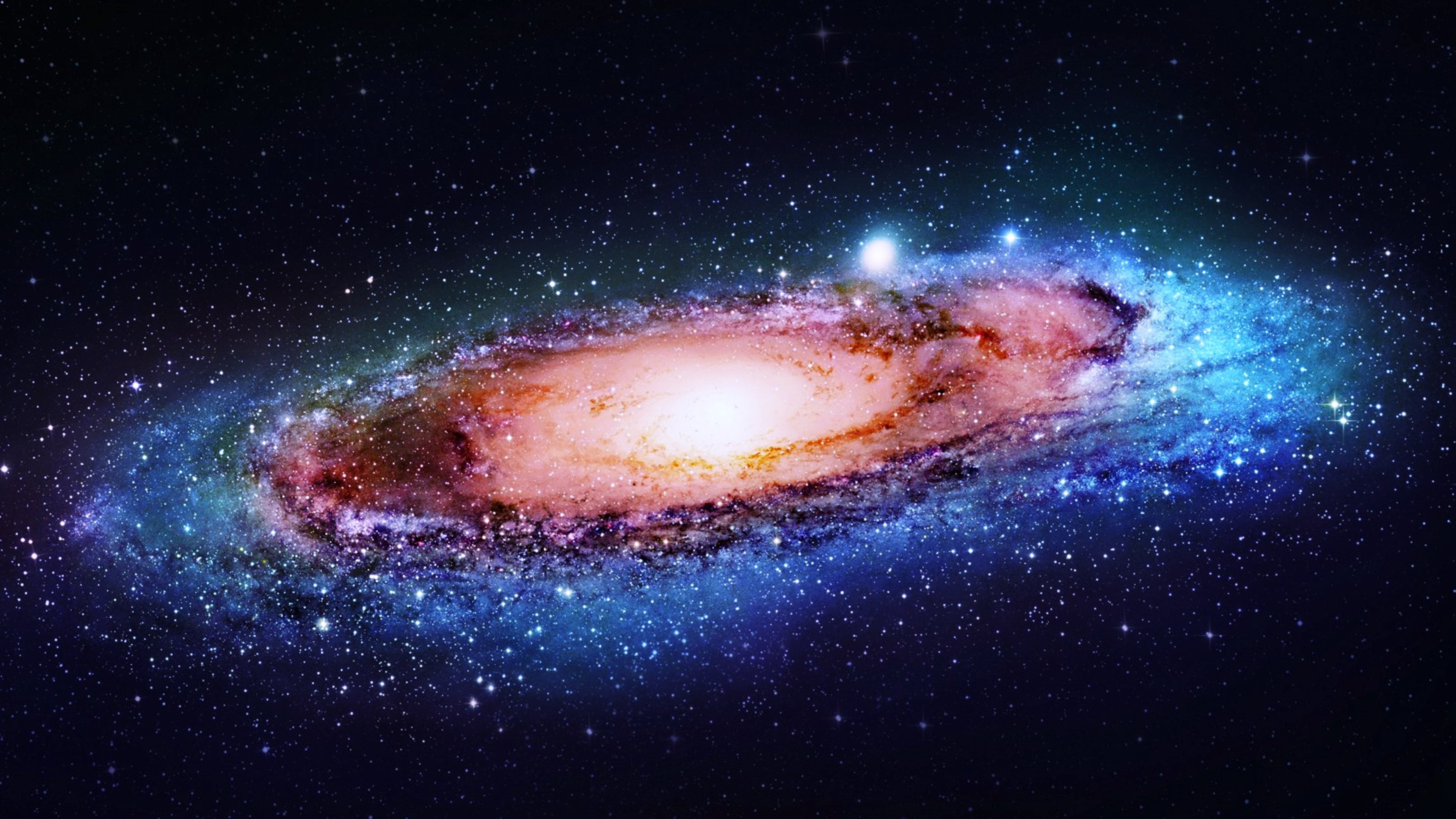 Spiral galaxy with stars and nebula in space HD Wallpaper