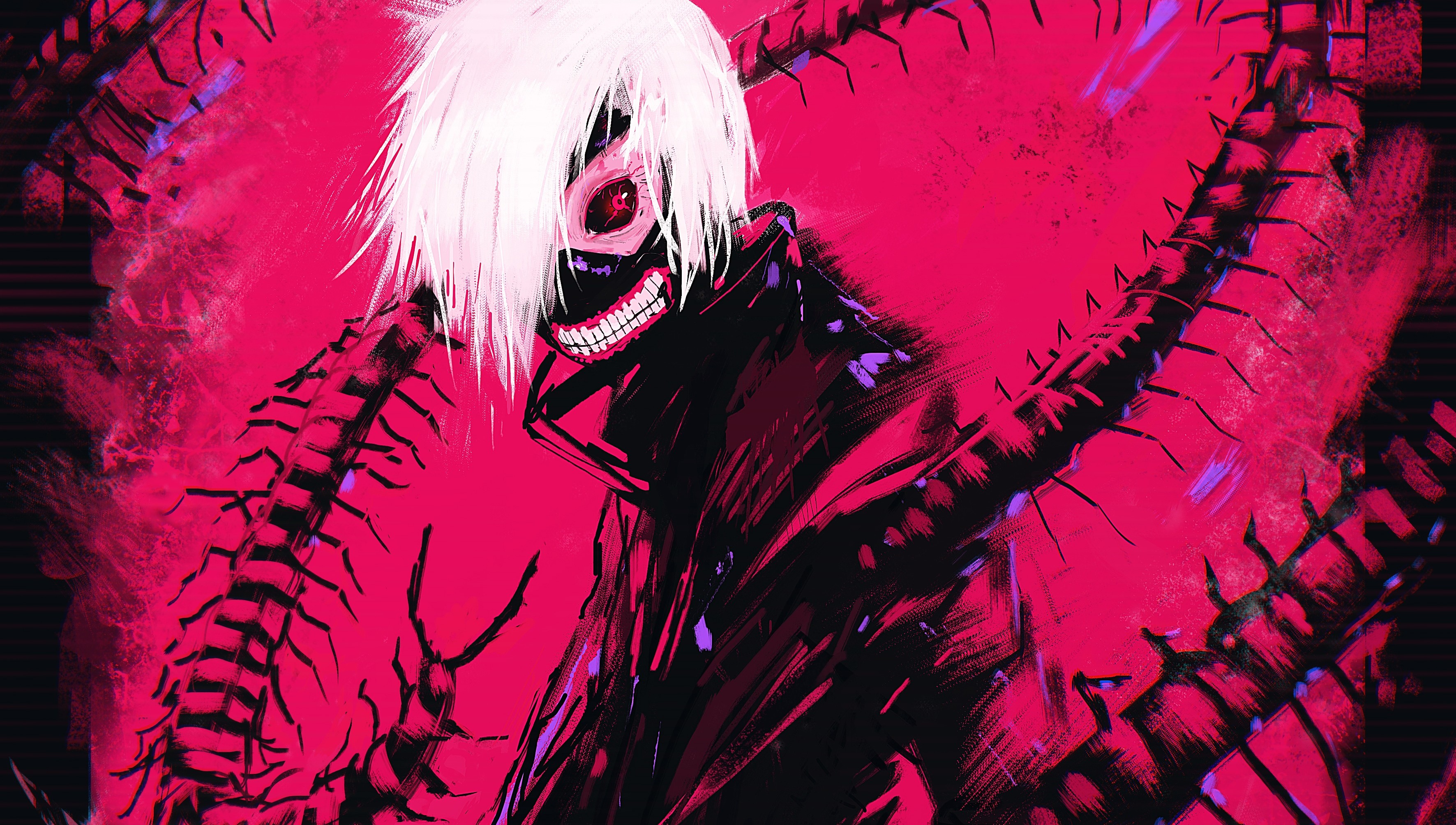Ken Kaneki from Tokyo Ghoul with Kagune HD Wallpaper