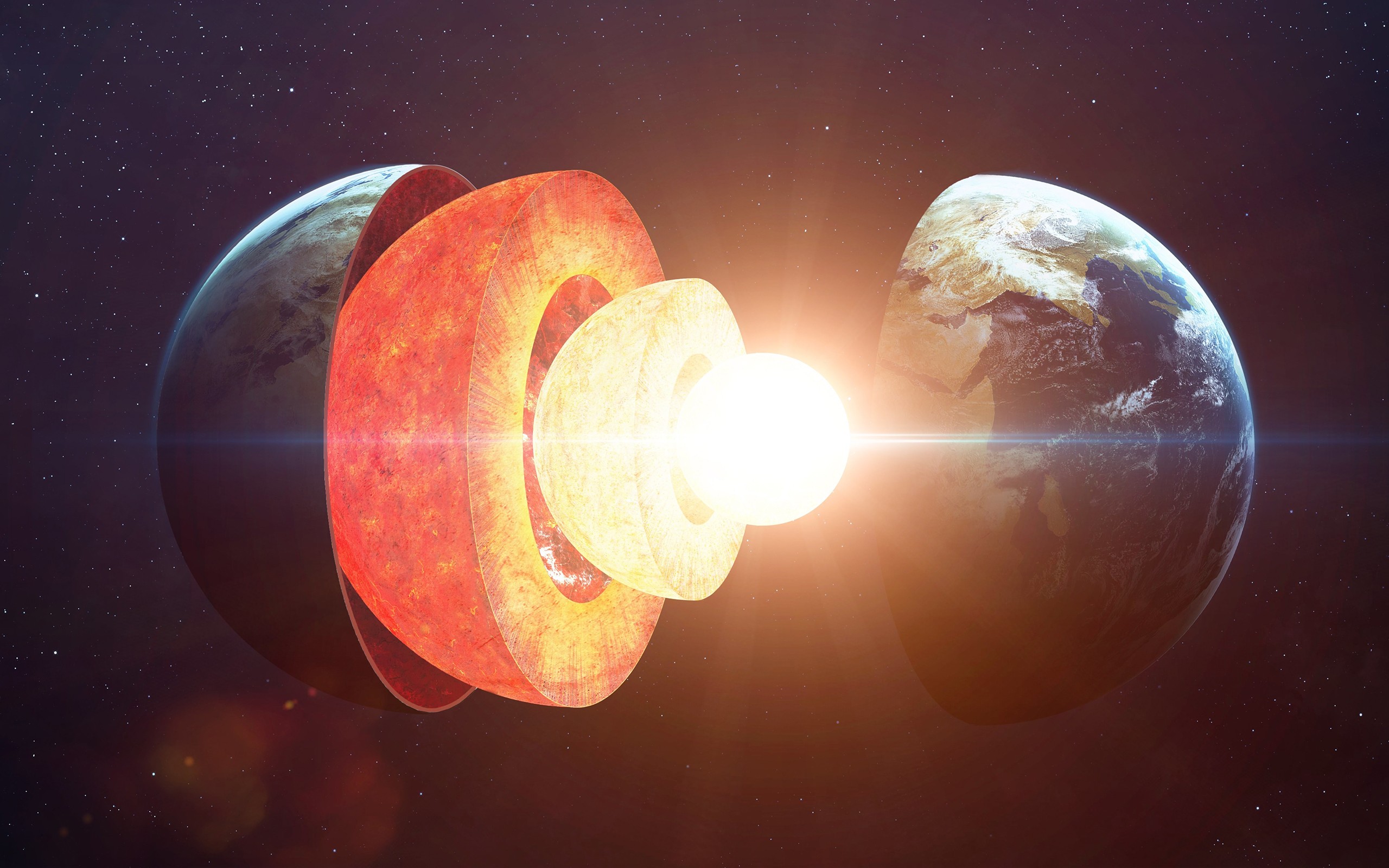 digital art, space art, lava, Earth, planet HD Wallpaper