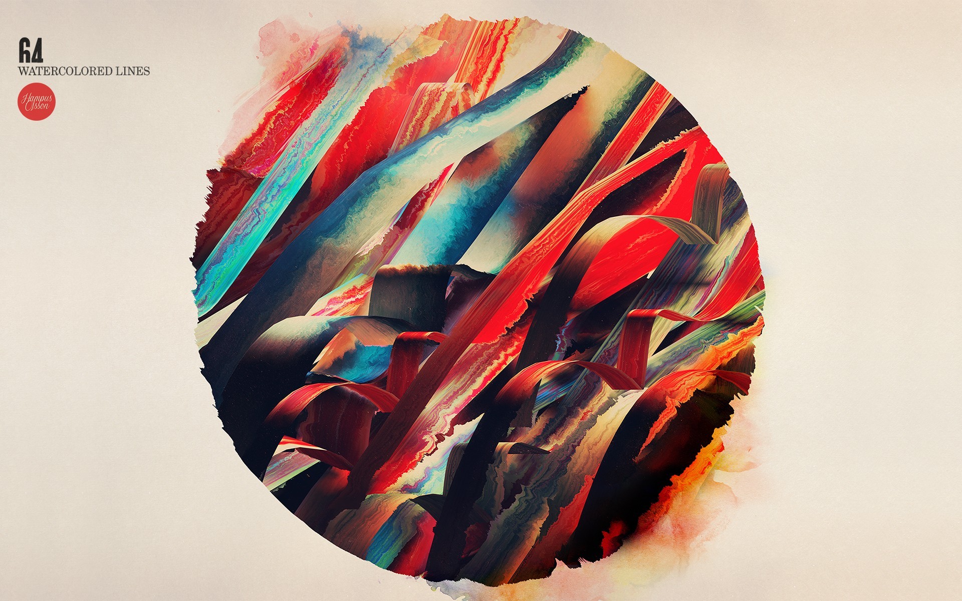 64 Watercolor Lines Abstract Artwork HD Wallpaper