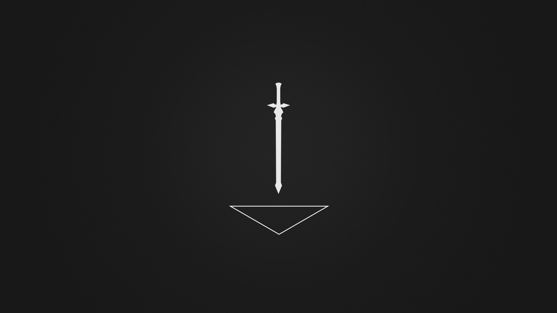 Minimalist white sword on black background HD Wallpaper