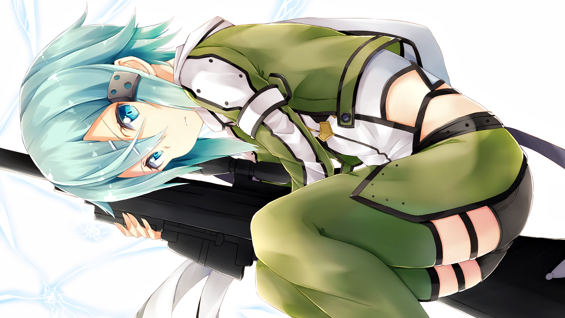 Asada Shino with a sniper rifle HD Wallpaper