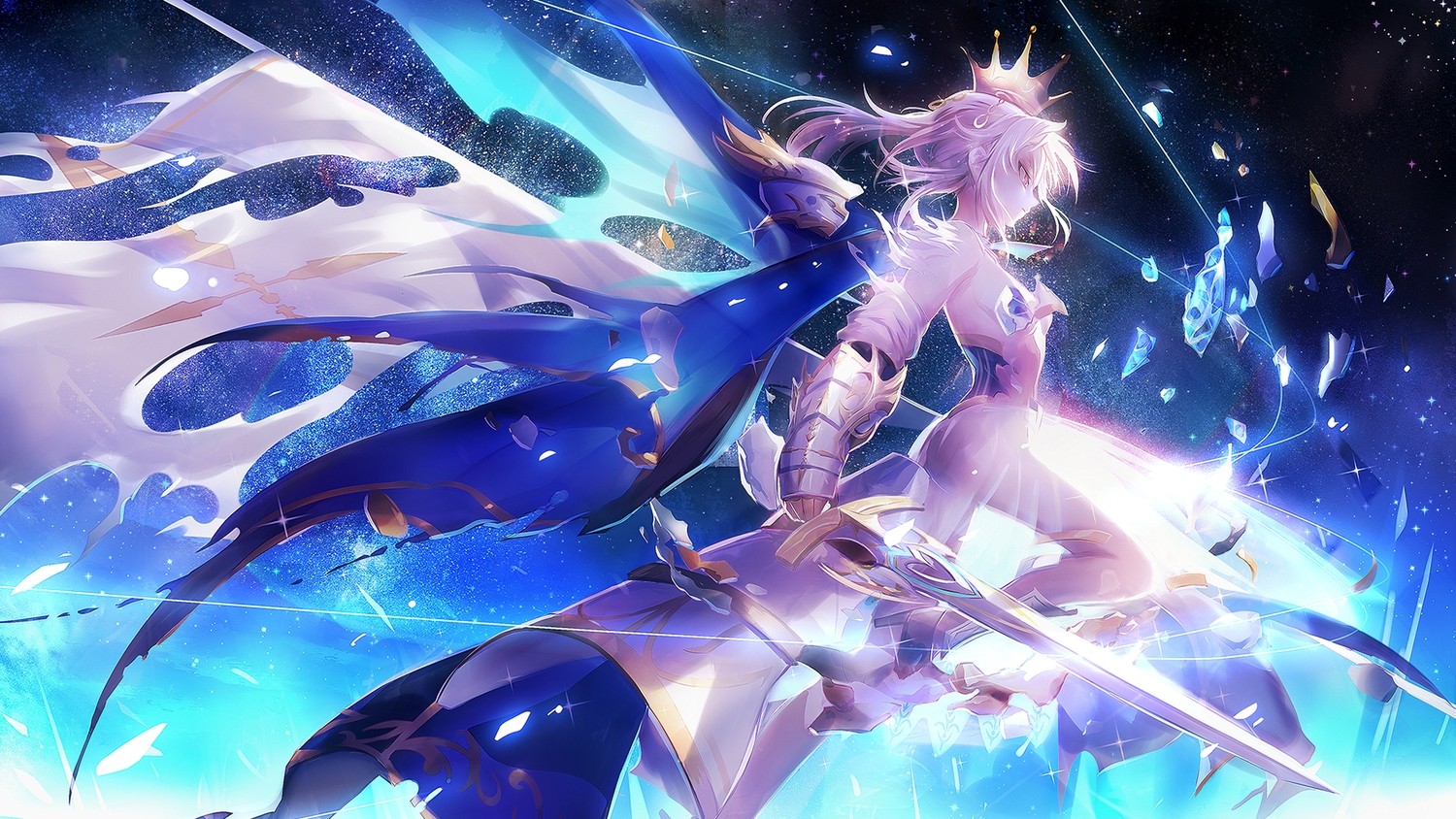 Saber Lily with Excalibur Galaxy HD Wallpaper