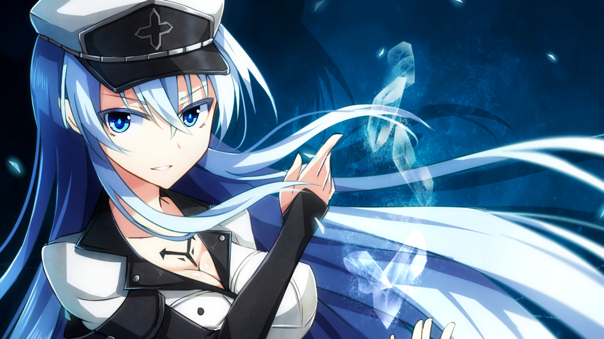 Esdeath from Akame ga Kill! with ice effects HD Wallpaper