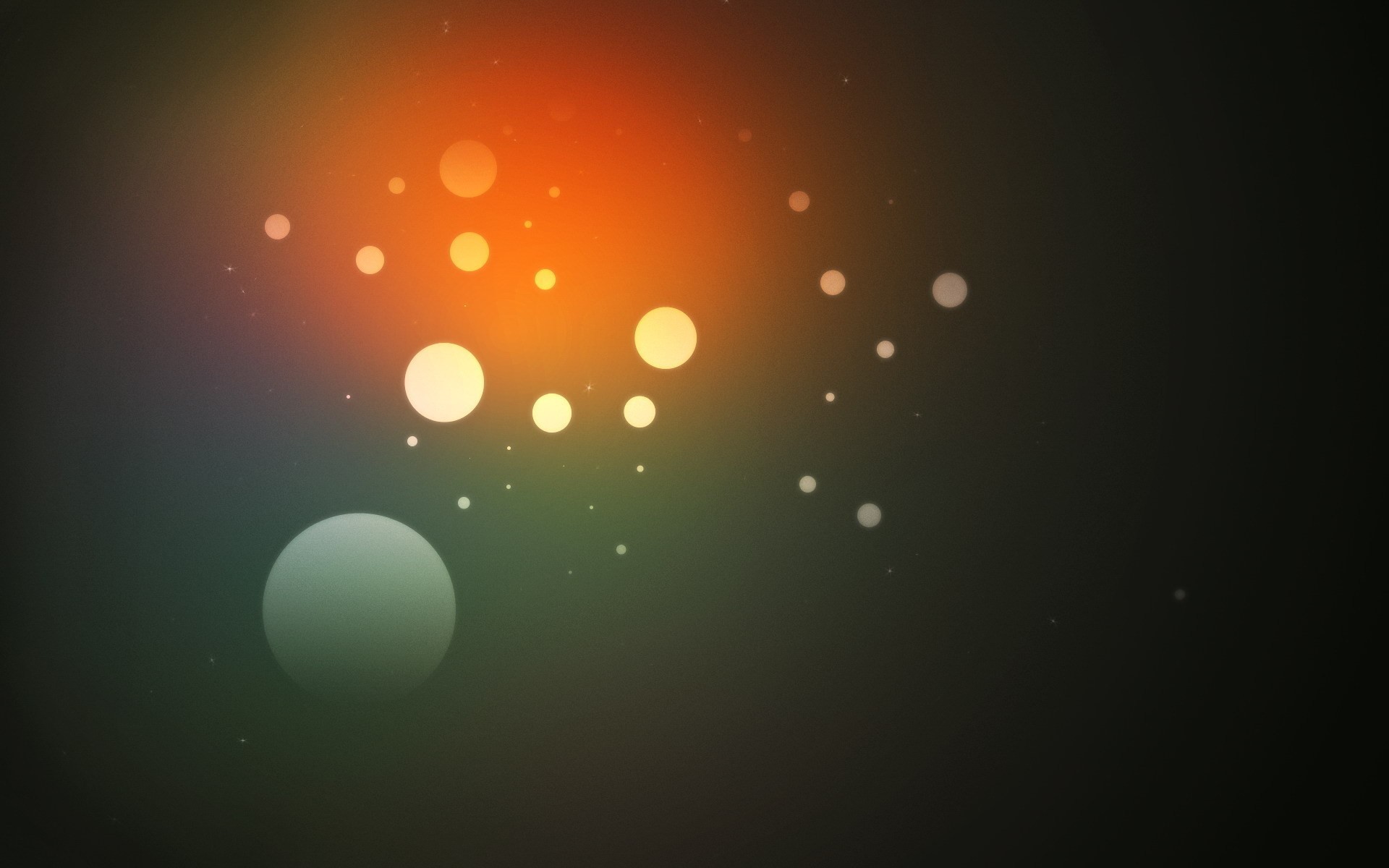 Abstract artwork with glowing orbs and gradient background HD Wallpaper