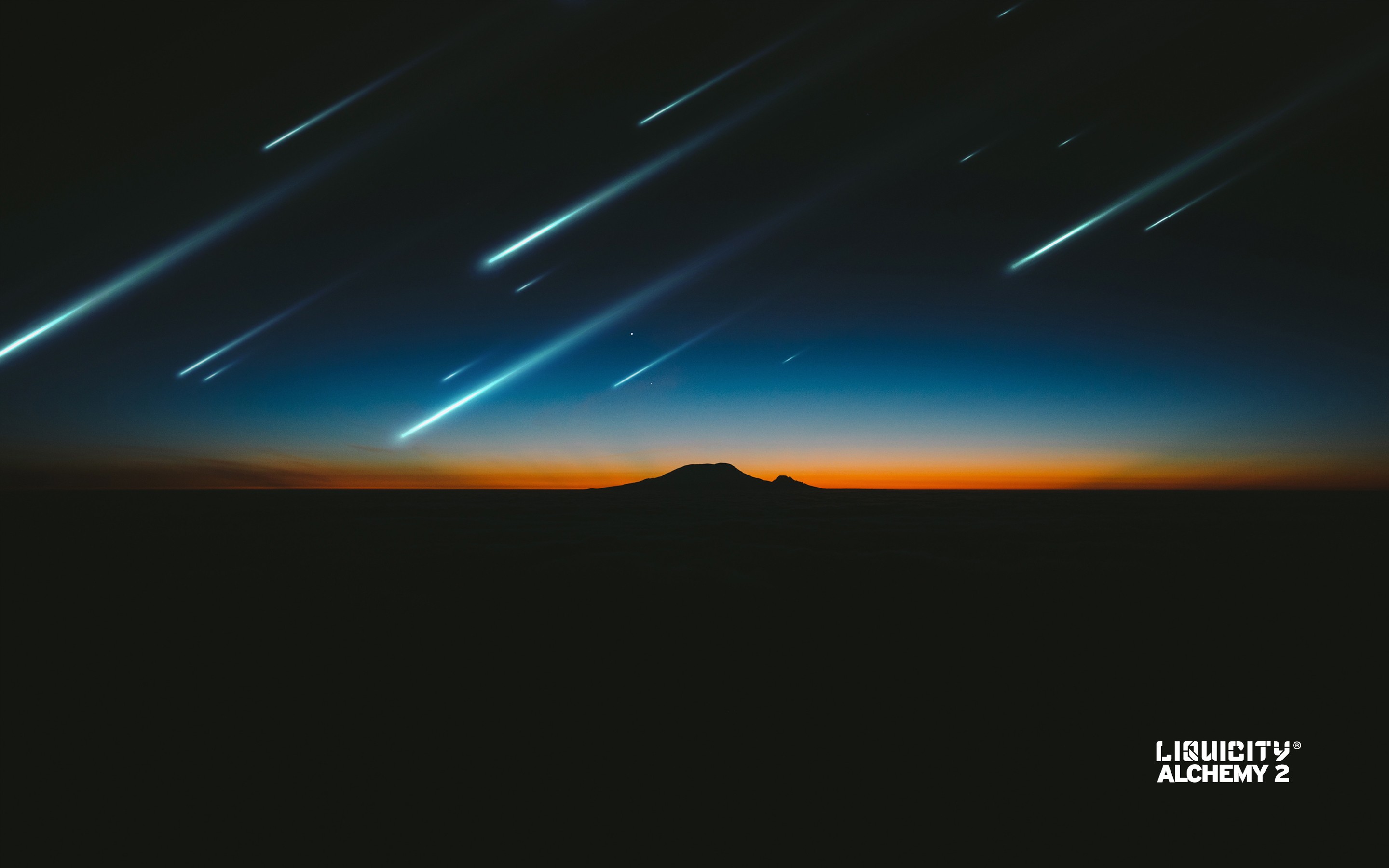 Liquicity Alchemy 2 shooting stars over landscape HD Wallpaper