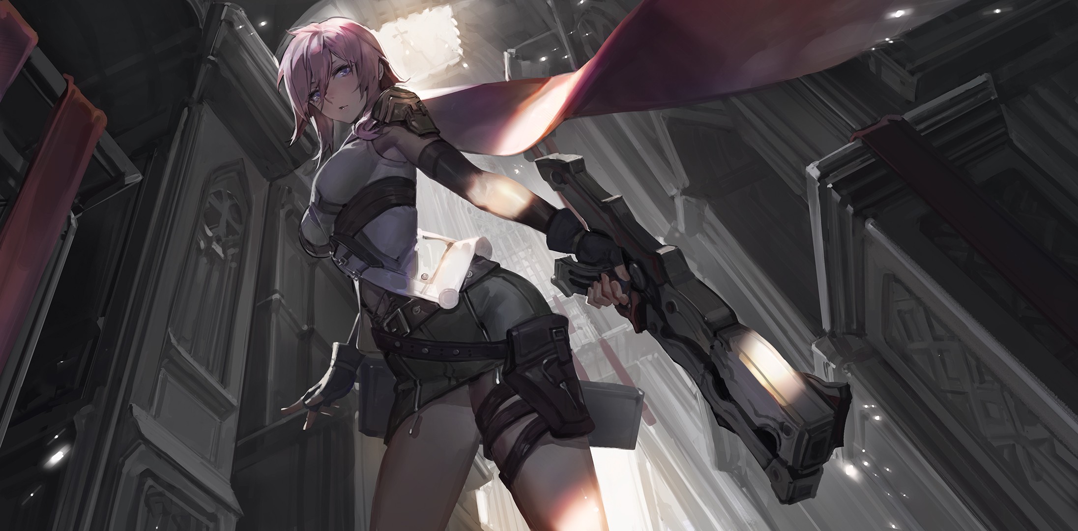Lightning Farron with Gunblade in Final Fantasy XIII HD Wallpaper