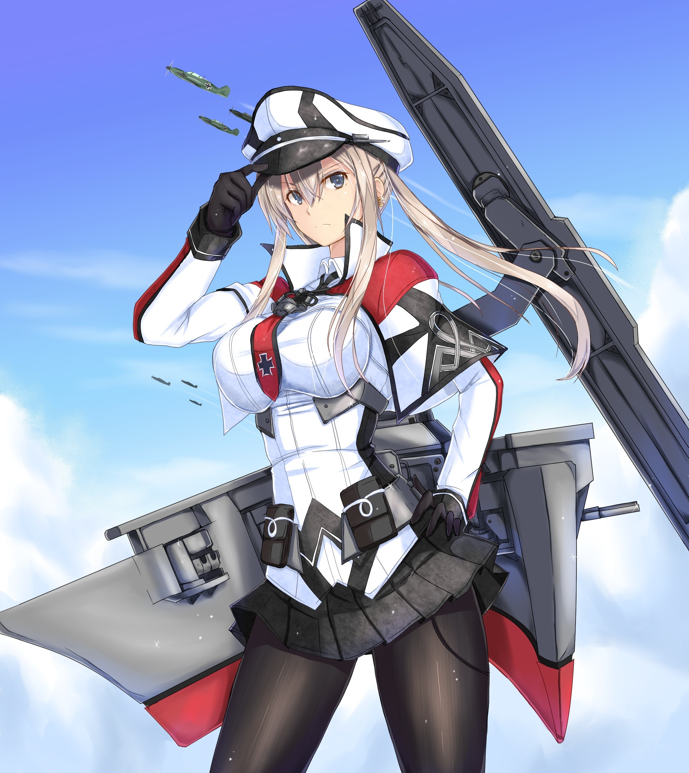 Graf Zeppelin in uniform with planes in the sky HD Wallpaper