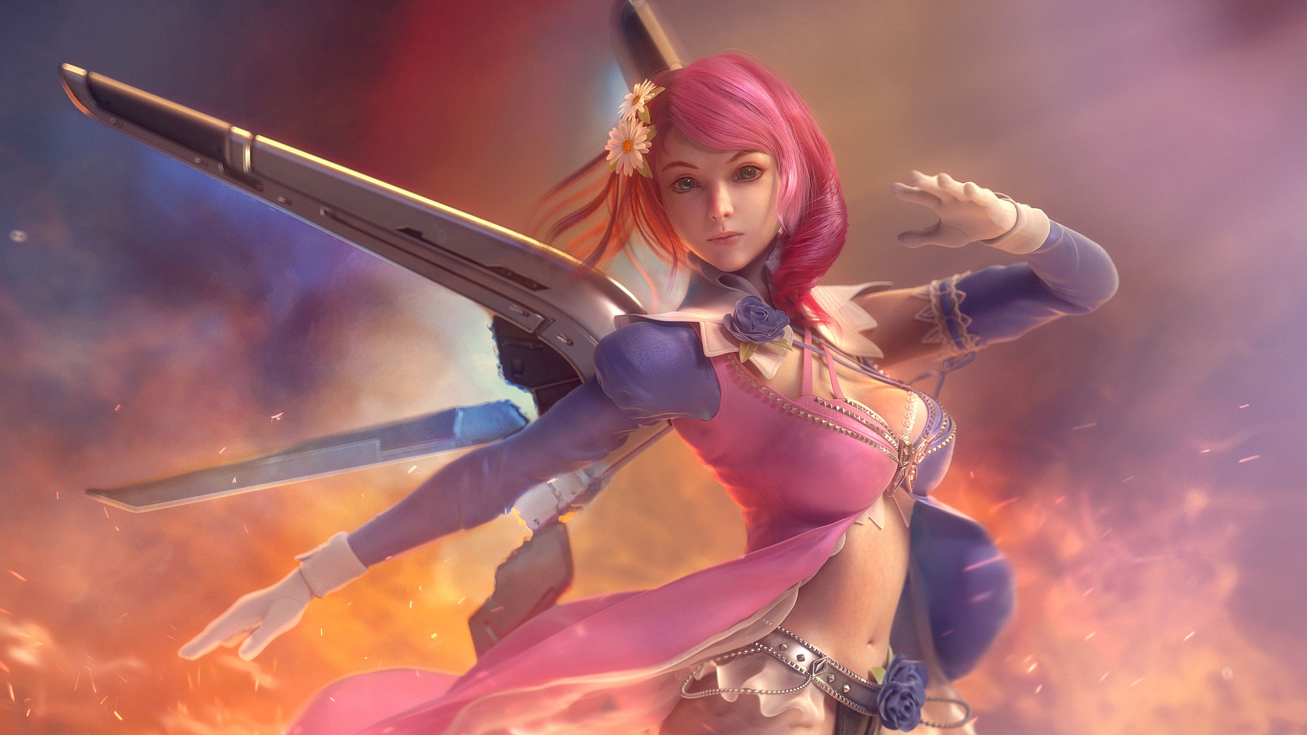 Alisa Bosconovitch with a futuristic jetpack HD Wallpaper