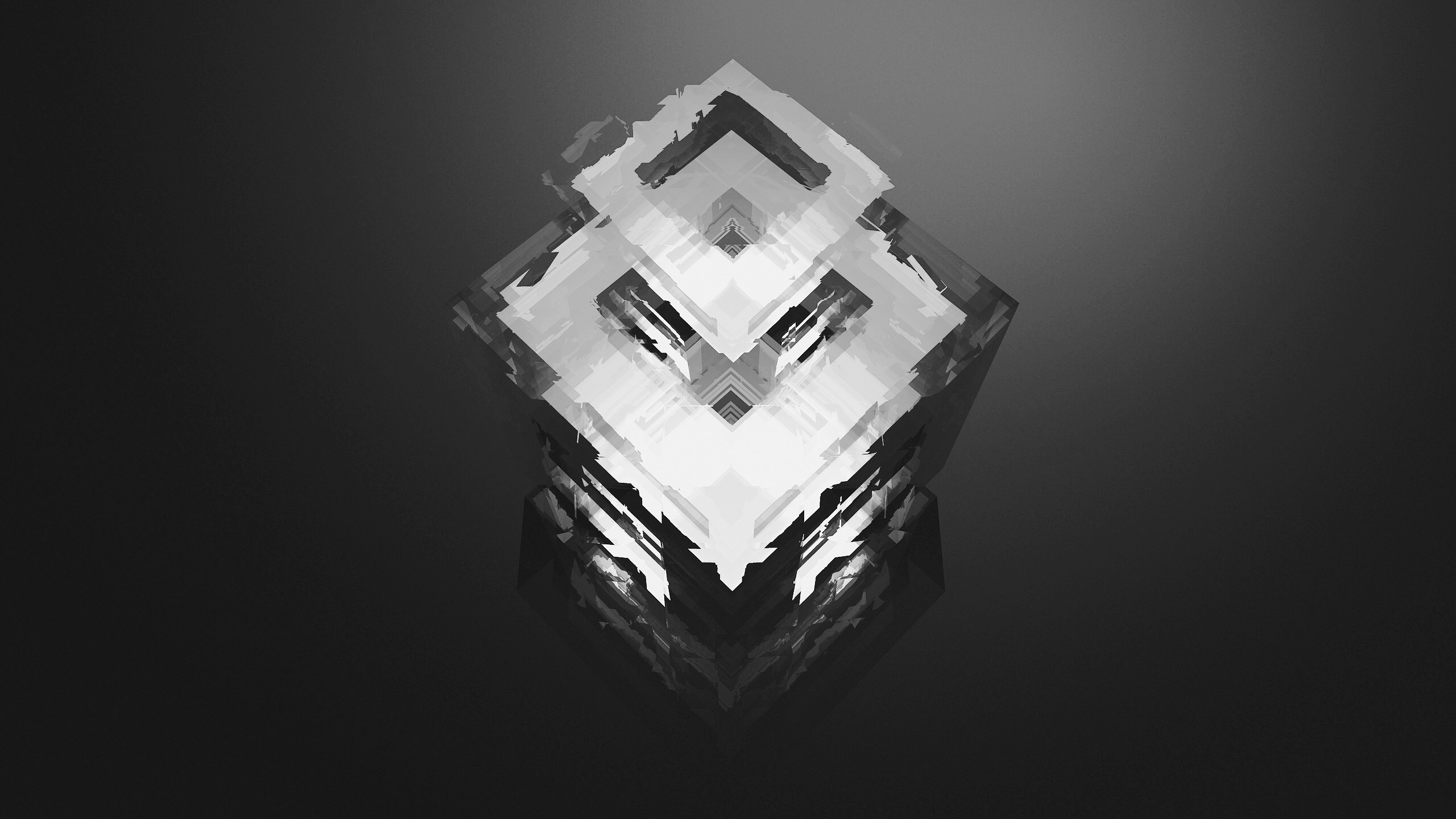Monochrome edited abstract geometric shapes HD Wallpaper