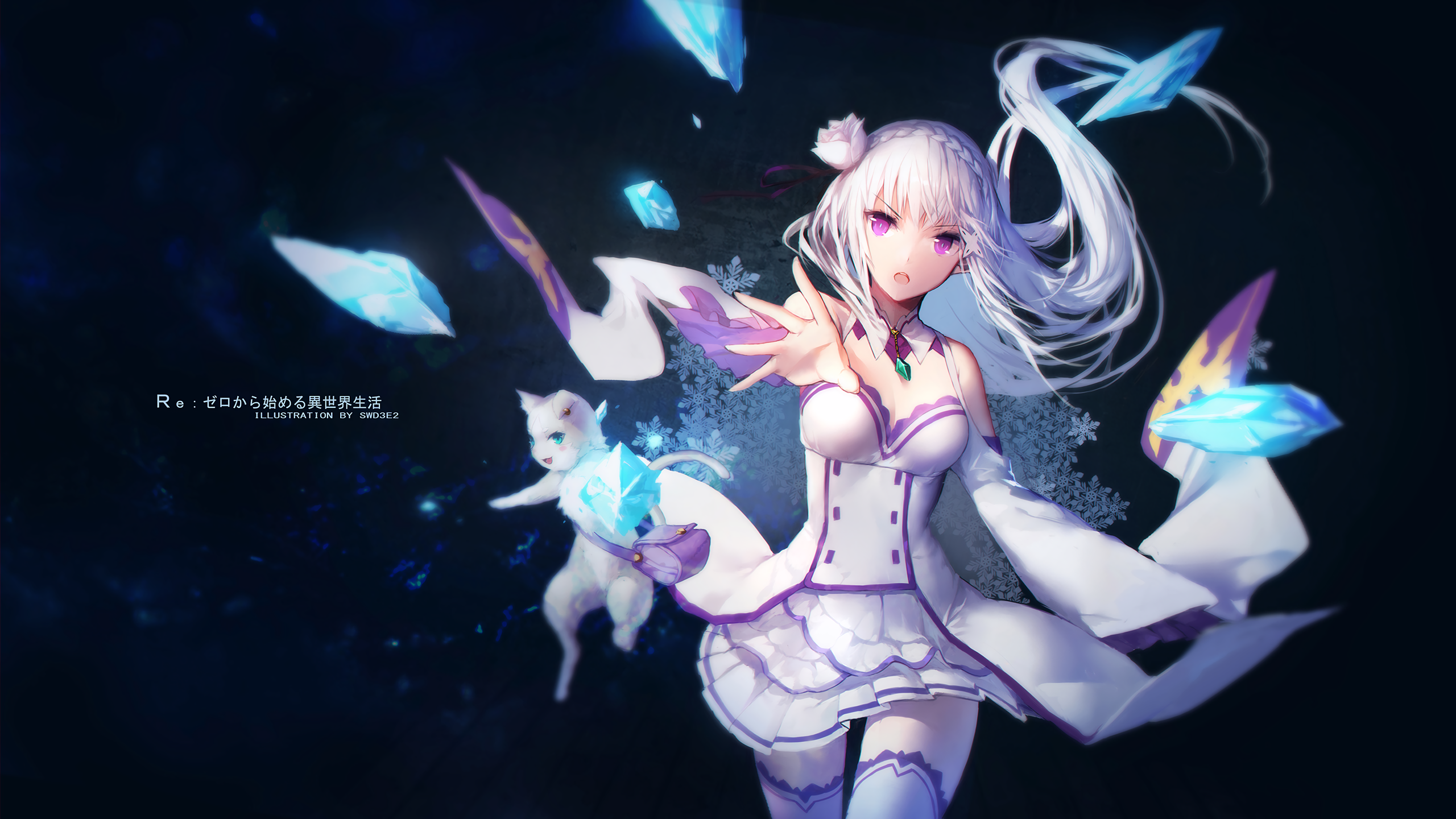 Emilia and Puck from Re:Zero HD Wallpaper