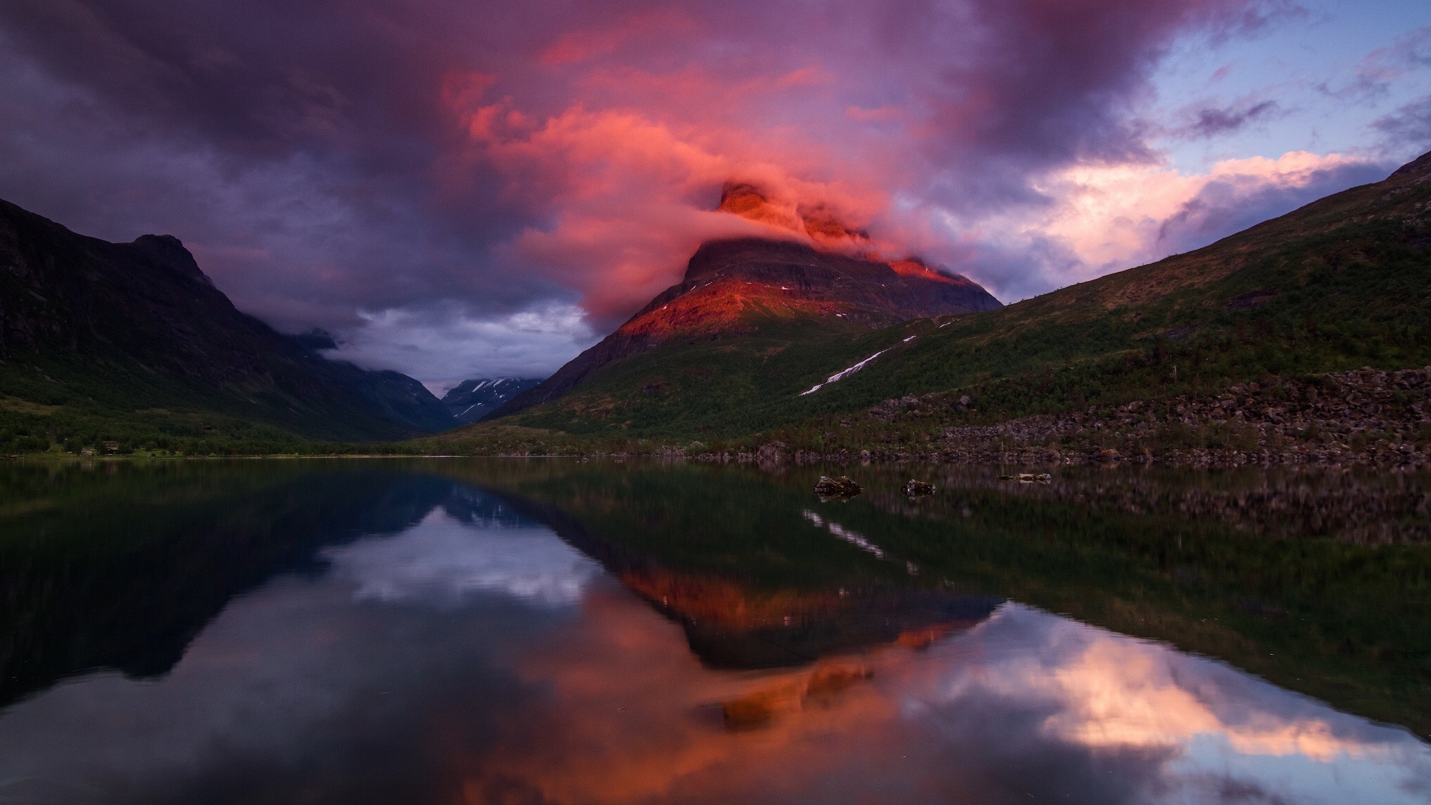 landscape, lake, mountains HD Wallpaper