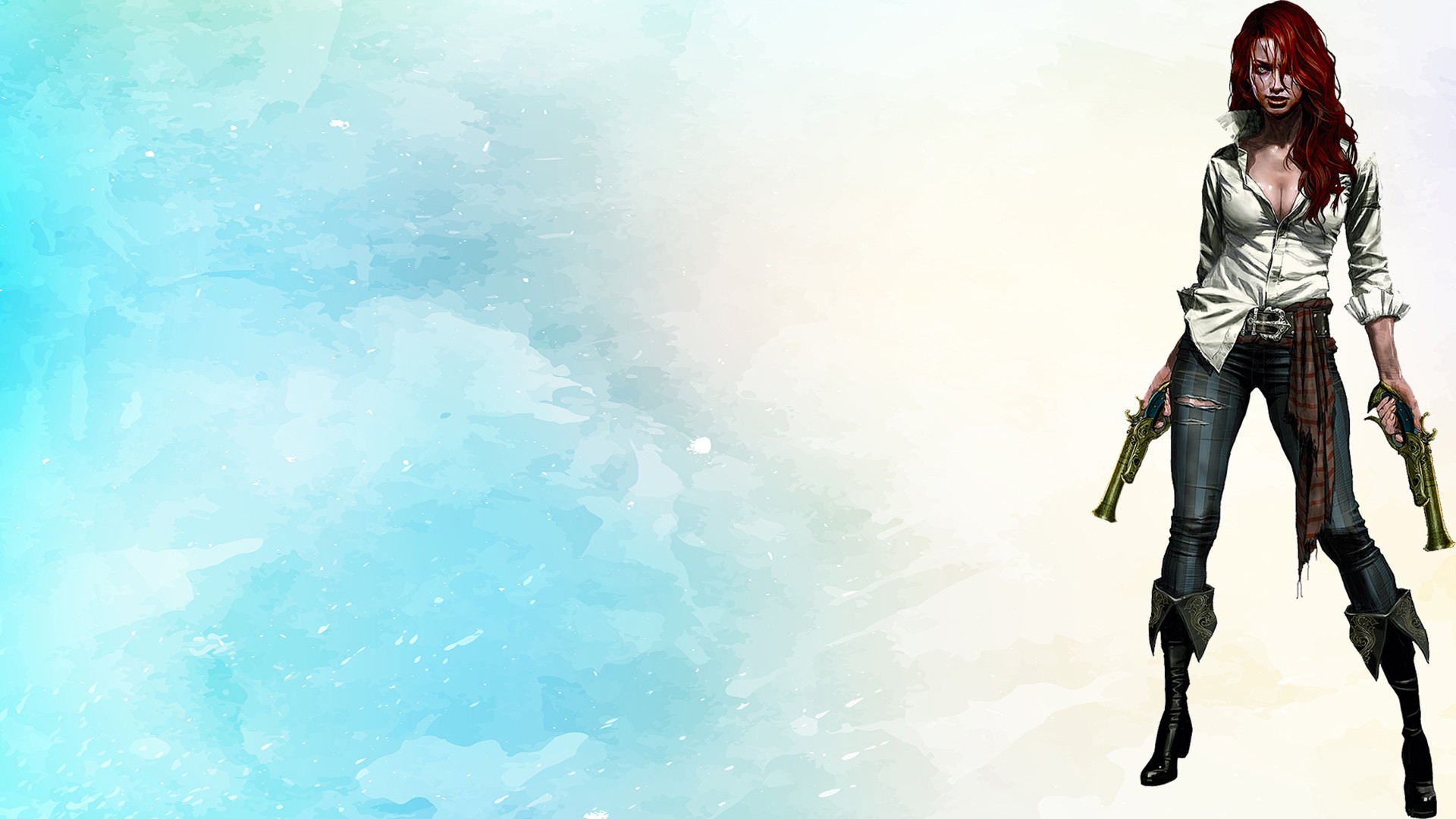 Miss Fortune with two pistols HD Wallpaper