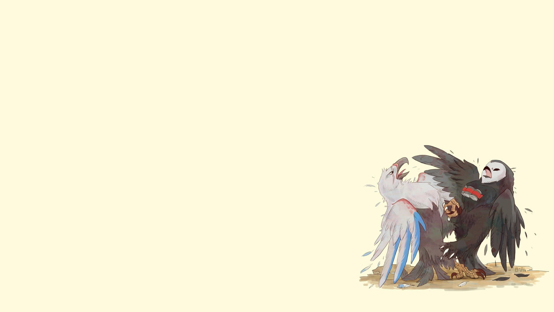 Reaper and Soldier: 76 as birds fighting HD Wallpaper