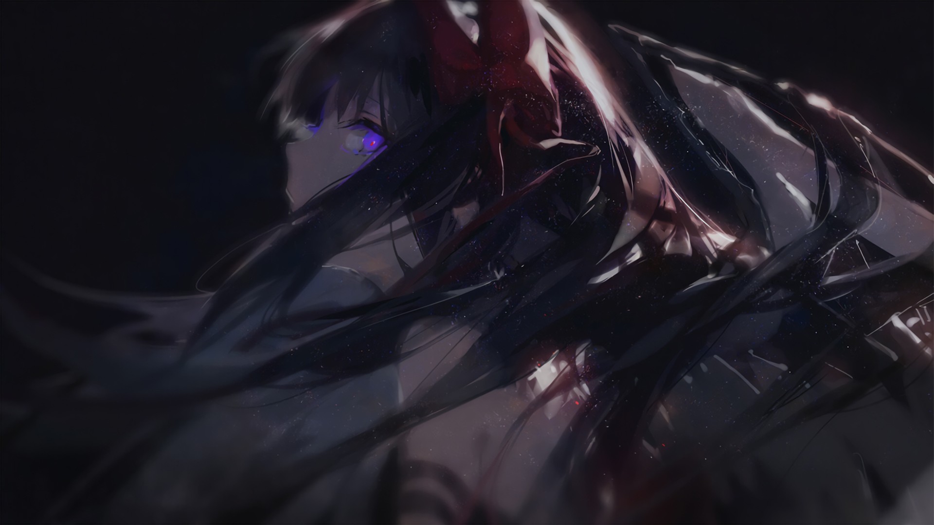 anime girls, glowing eyes HD Wallpaper