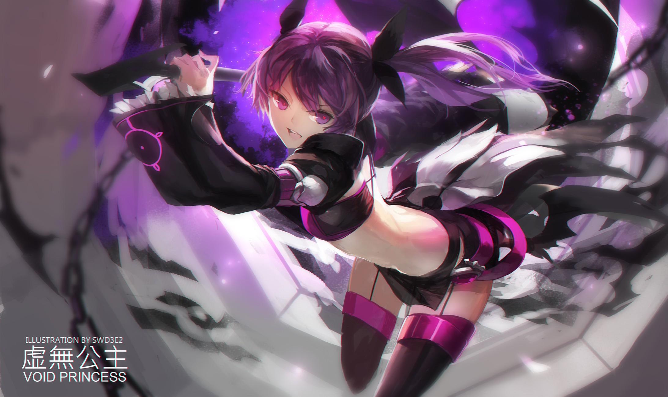 Void Princess anime girl with purple hair HD Wallpaper