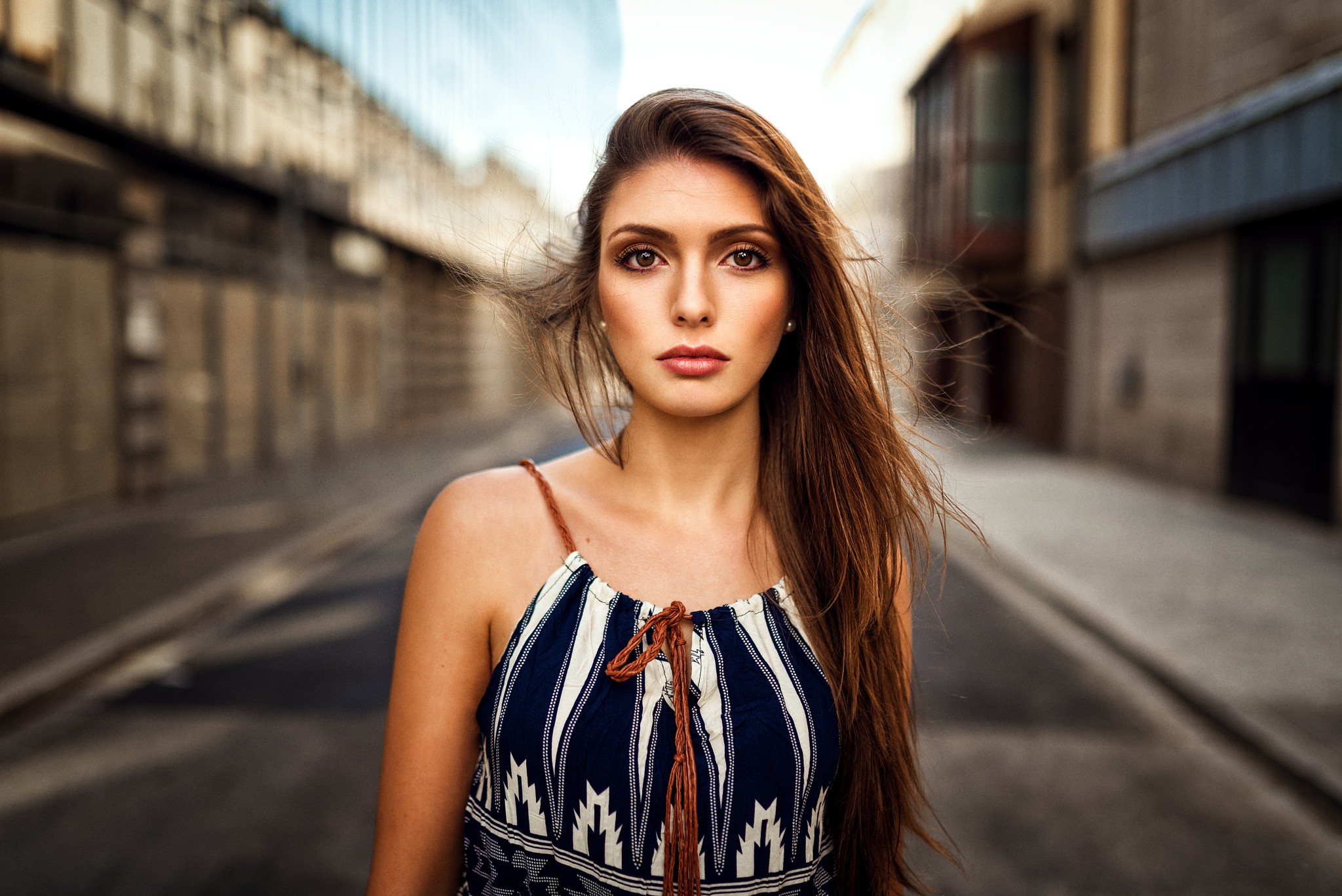 Miro Hofmann portrait of a woman with long hair HD Wallpaper