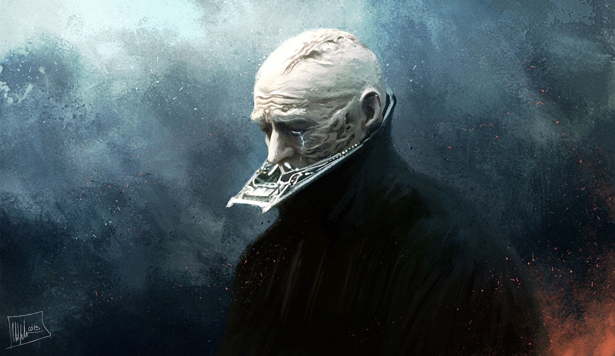 Artwork of a crying Darth Vader HD Wallpaper