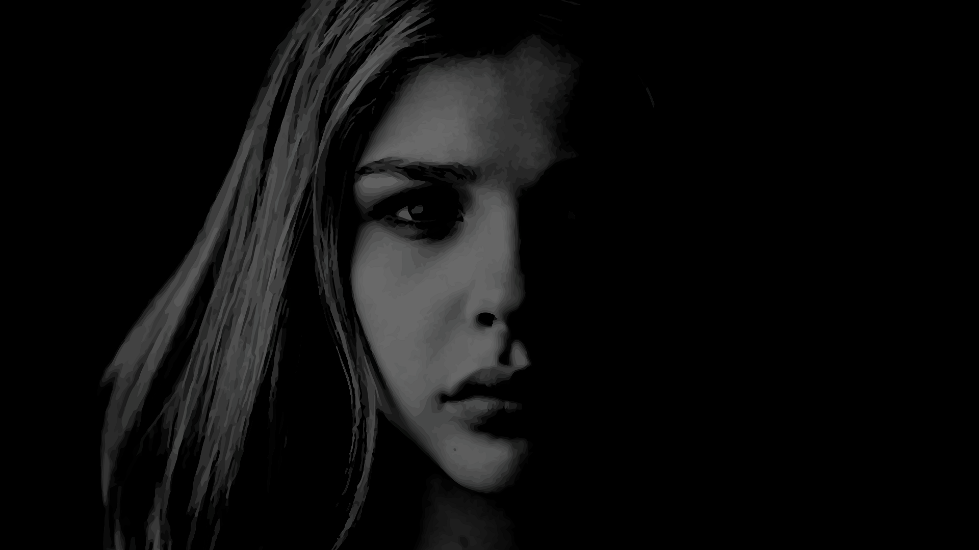 Monochrome portrait of Chloë Grace Moretz HD Wallpaper