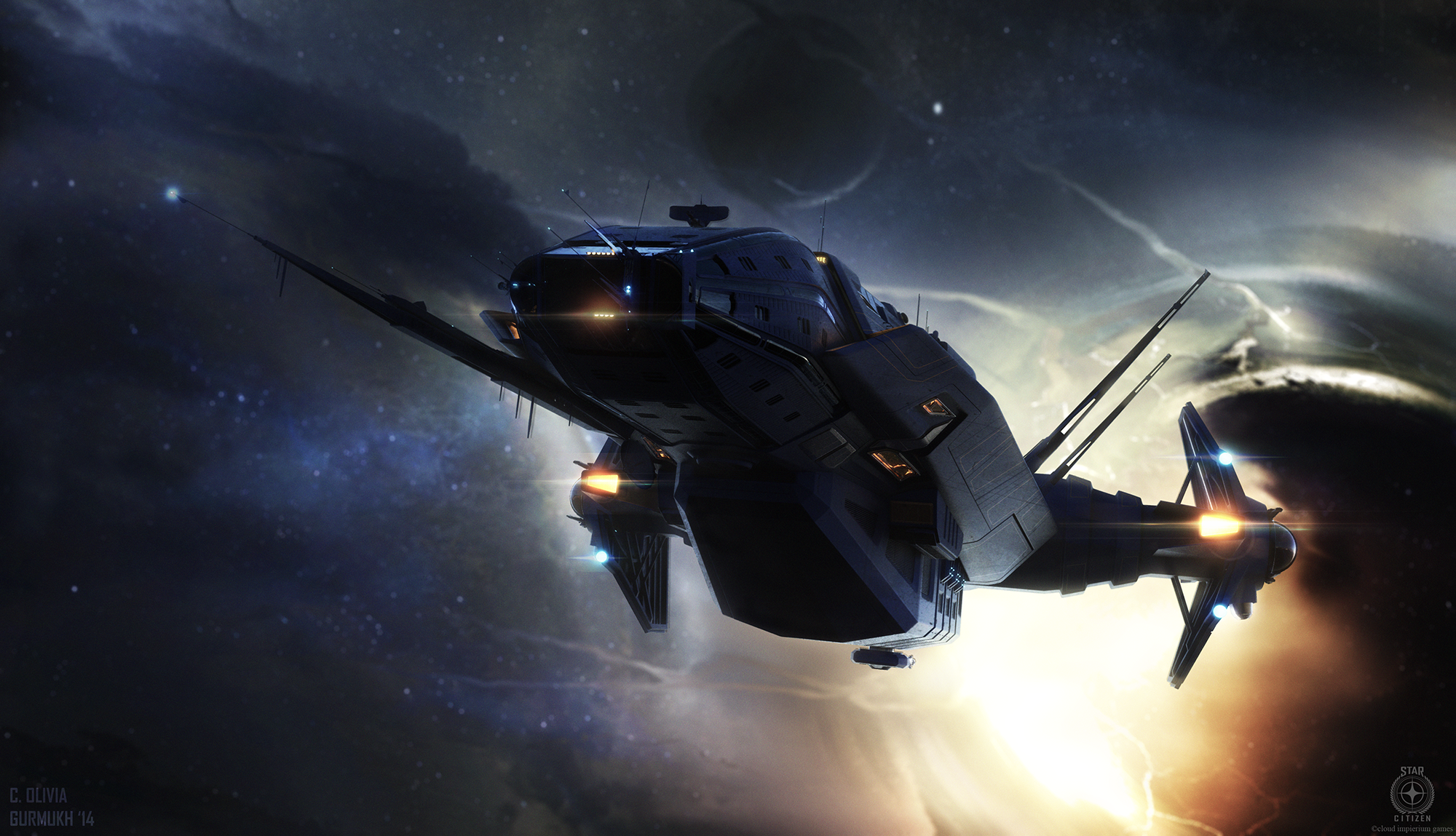 Anvil Carrack spaceship in Star Citizen HD Wallpaper
