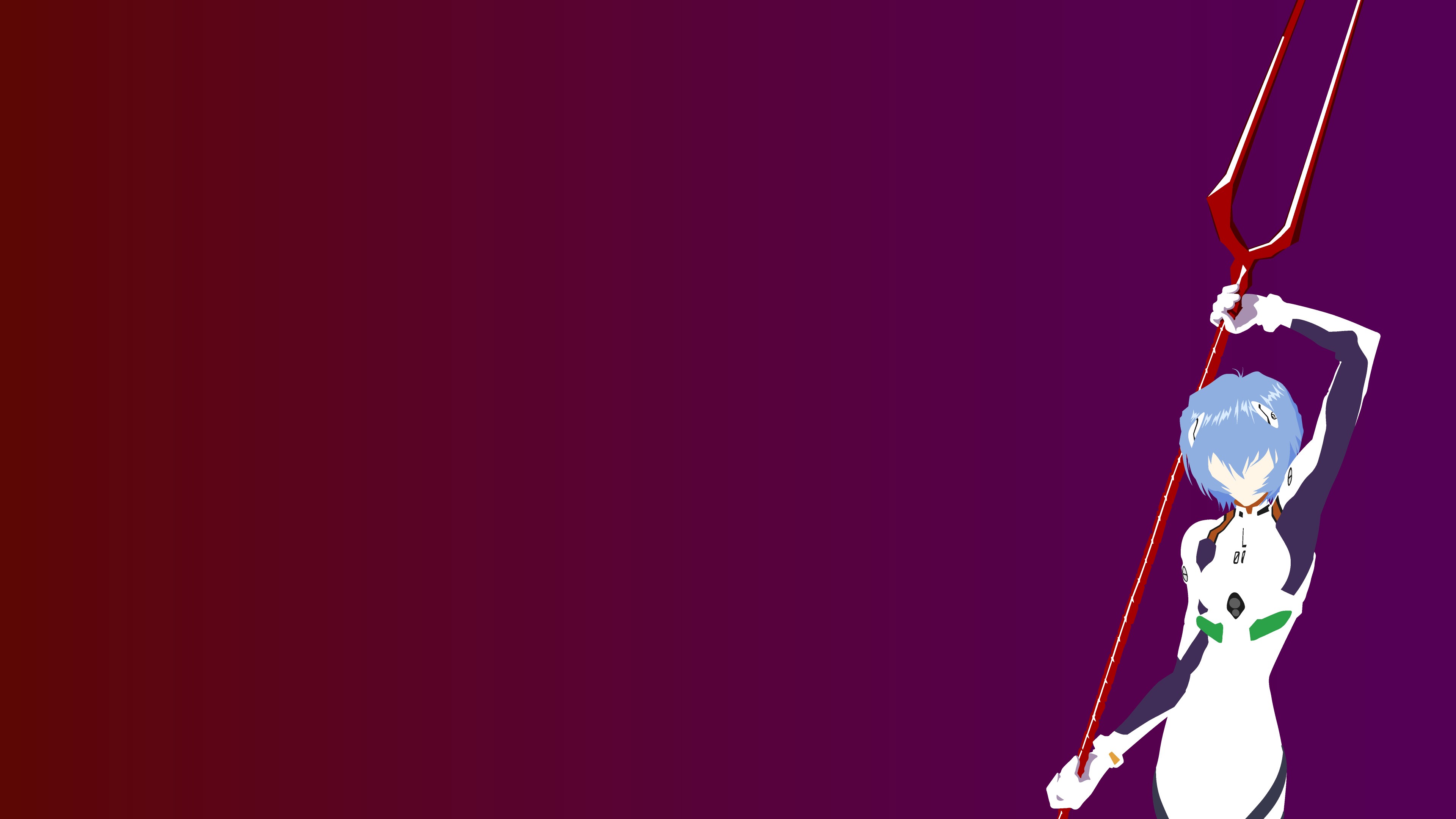 Ayanami Rei holding a Lance of Longinus HD Wallpaper