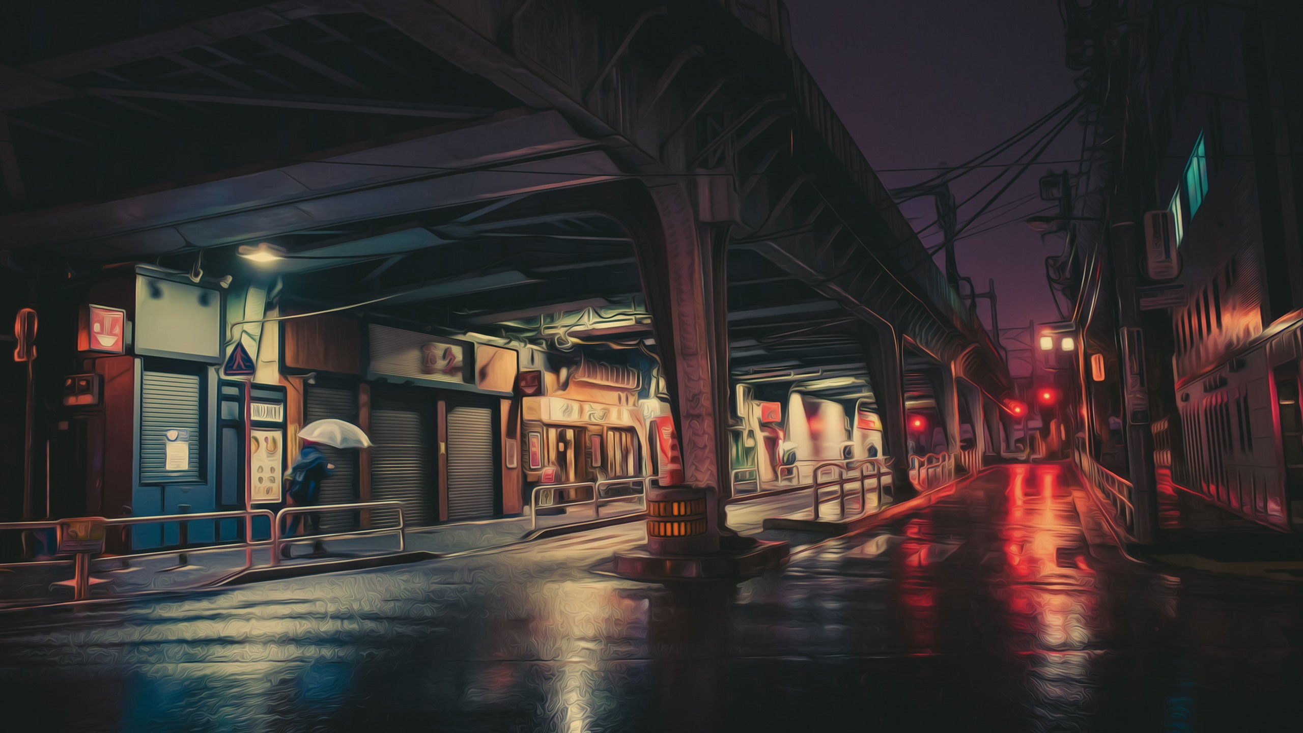 Masashi Wakui's Tokyo street photography at night HD Wallpaper