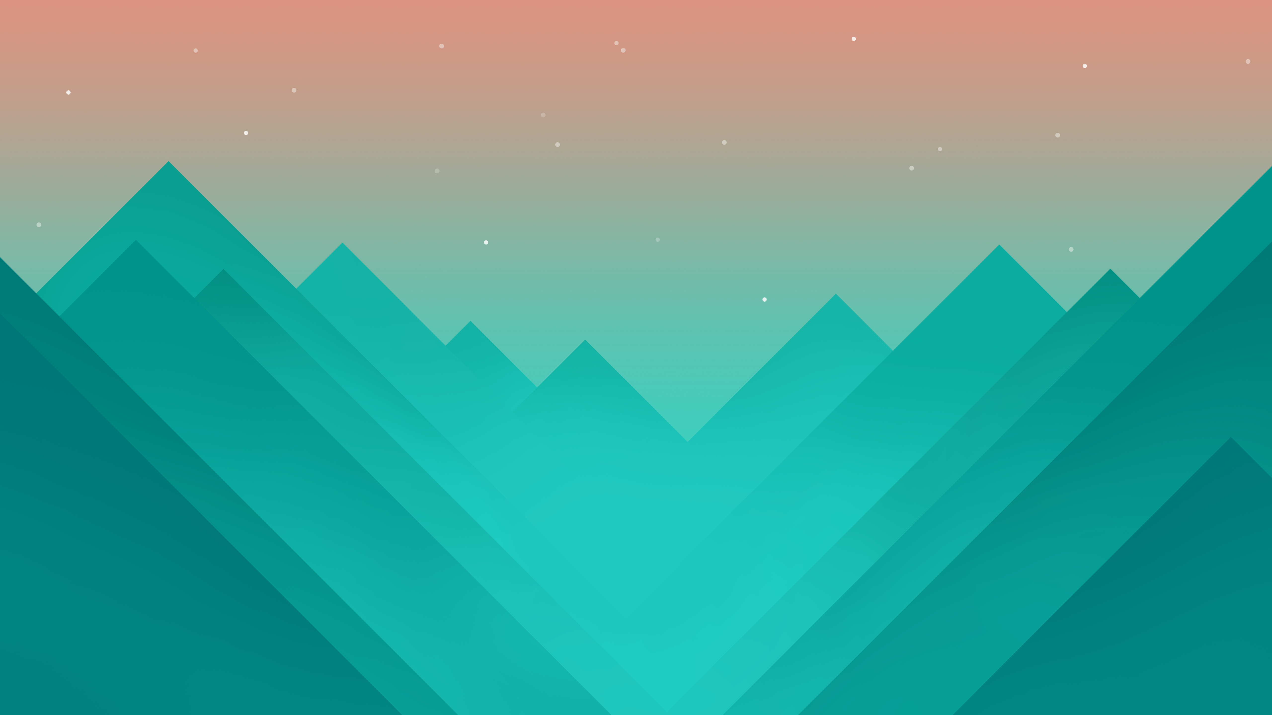 Minimalist mountain valley with a gradient sky HD Wallpaper