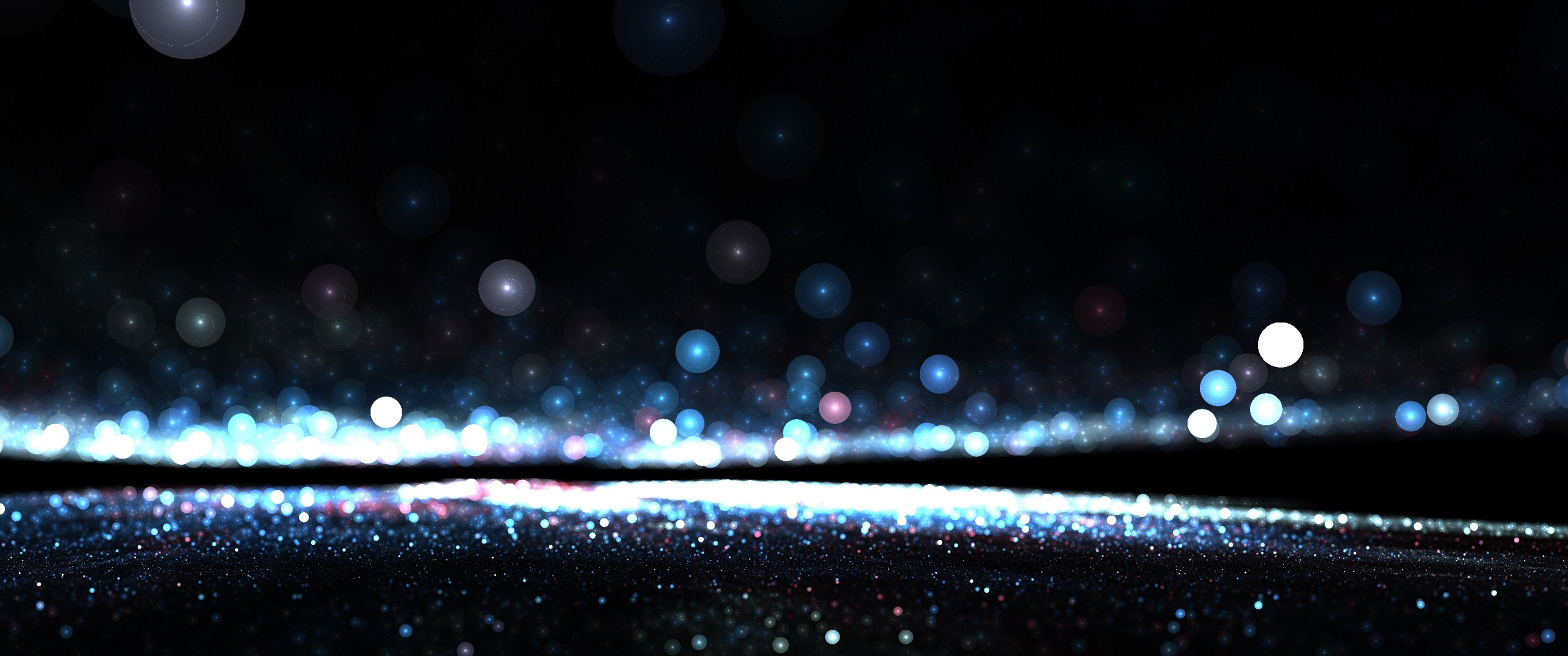 Abstract bokeh lights on a dark background HD Wallpaper