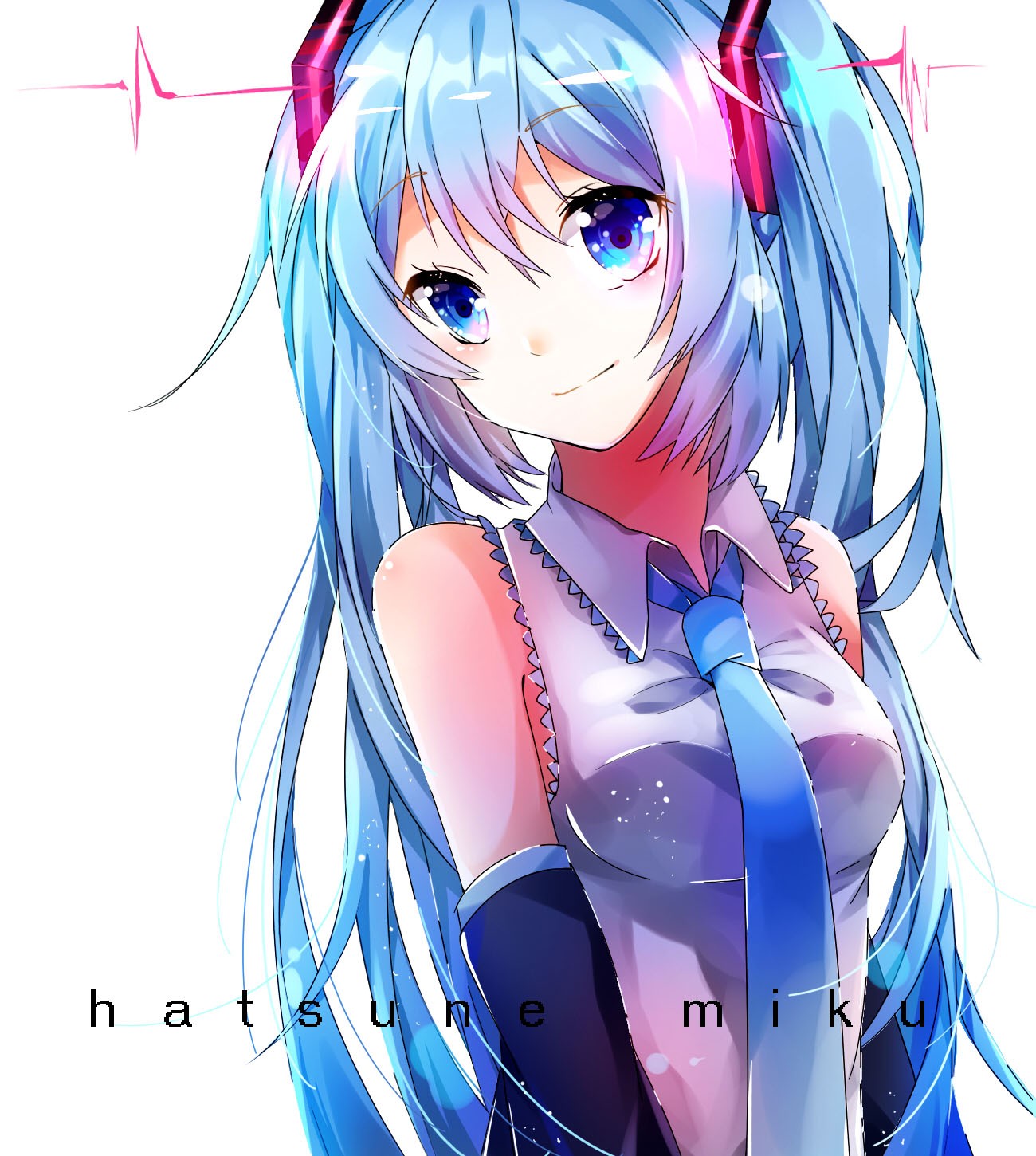 Hatsune Miku anime girl with blue hair and eyes HD Wallpaper