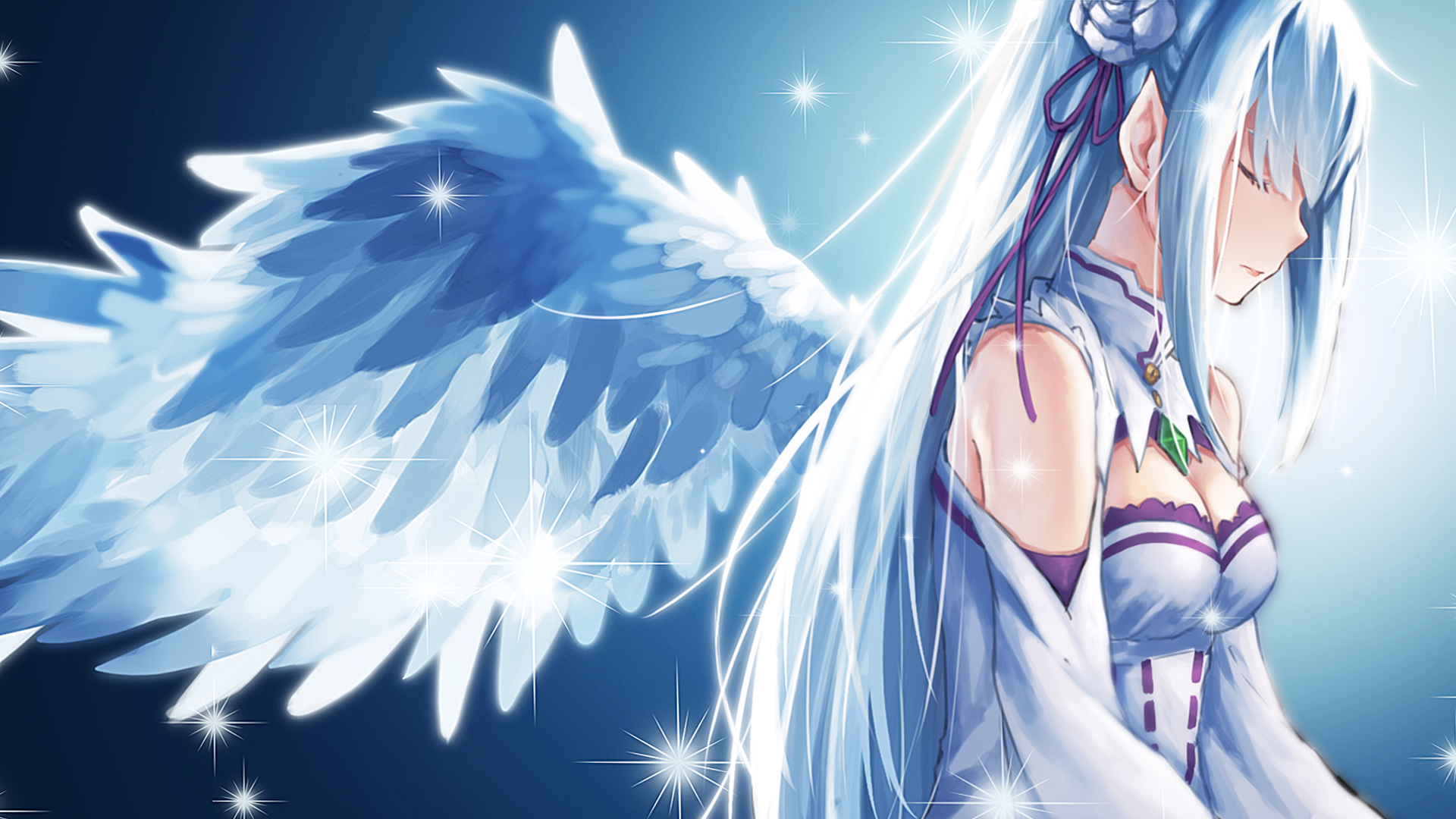 Emilia with Wings from Re:Zero HD Wallpaper