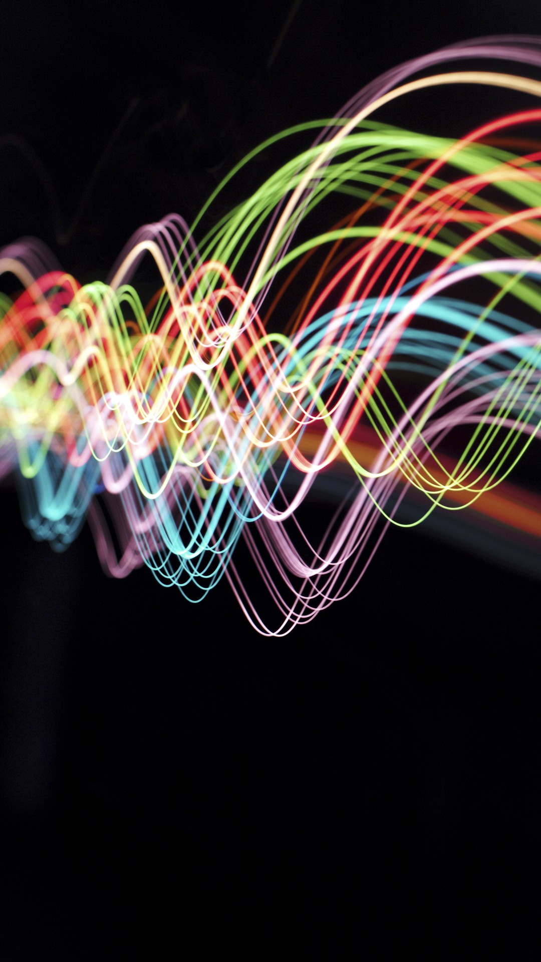 Light trails on a black background HD Wallpaper