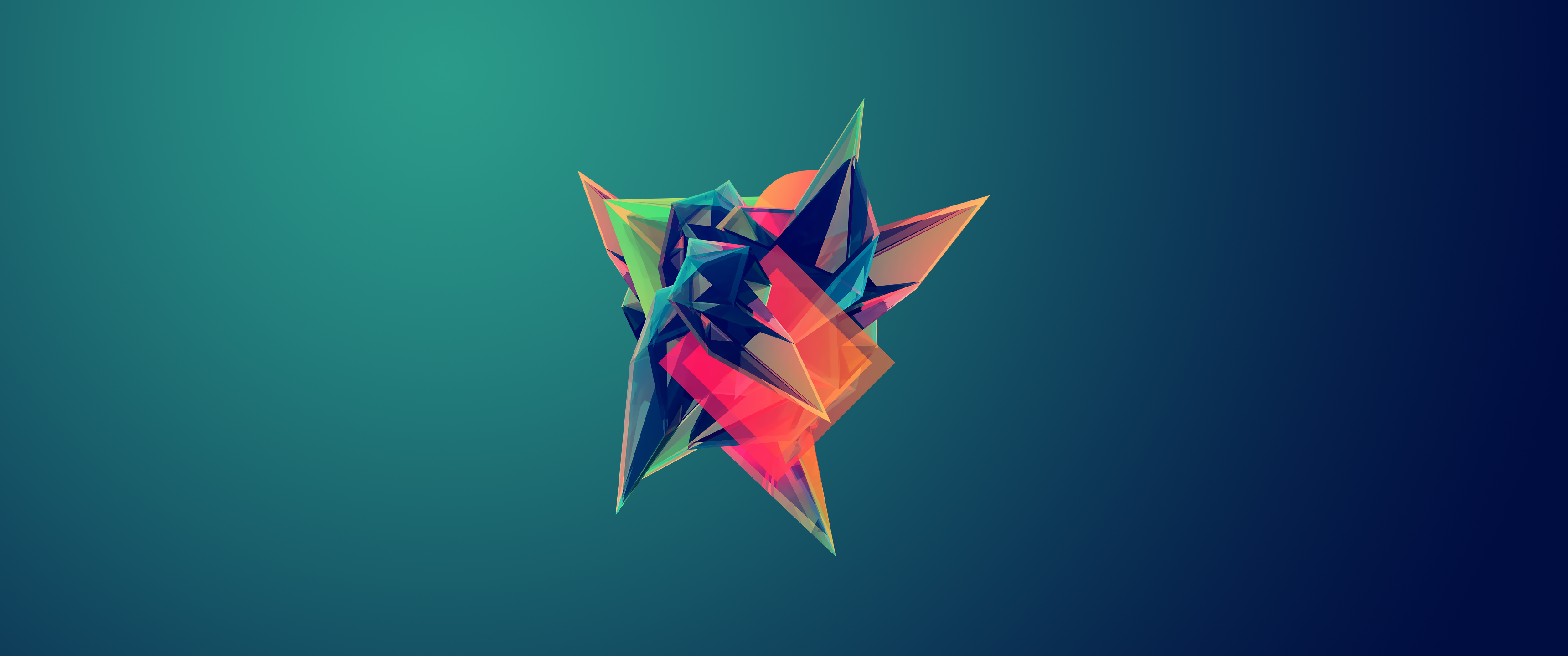 Abstract 3D geometric shape with gradient background HD Wallpaper