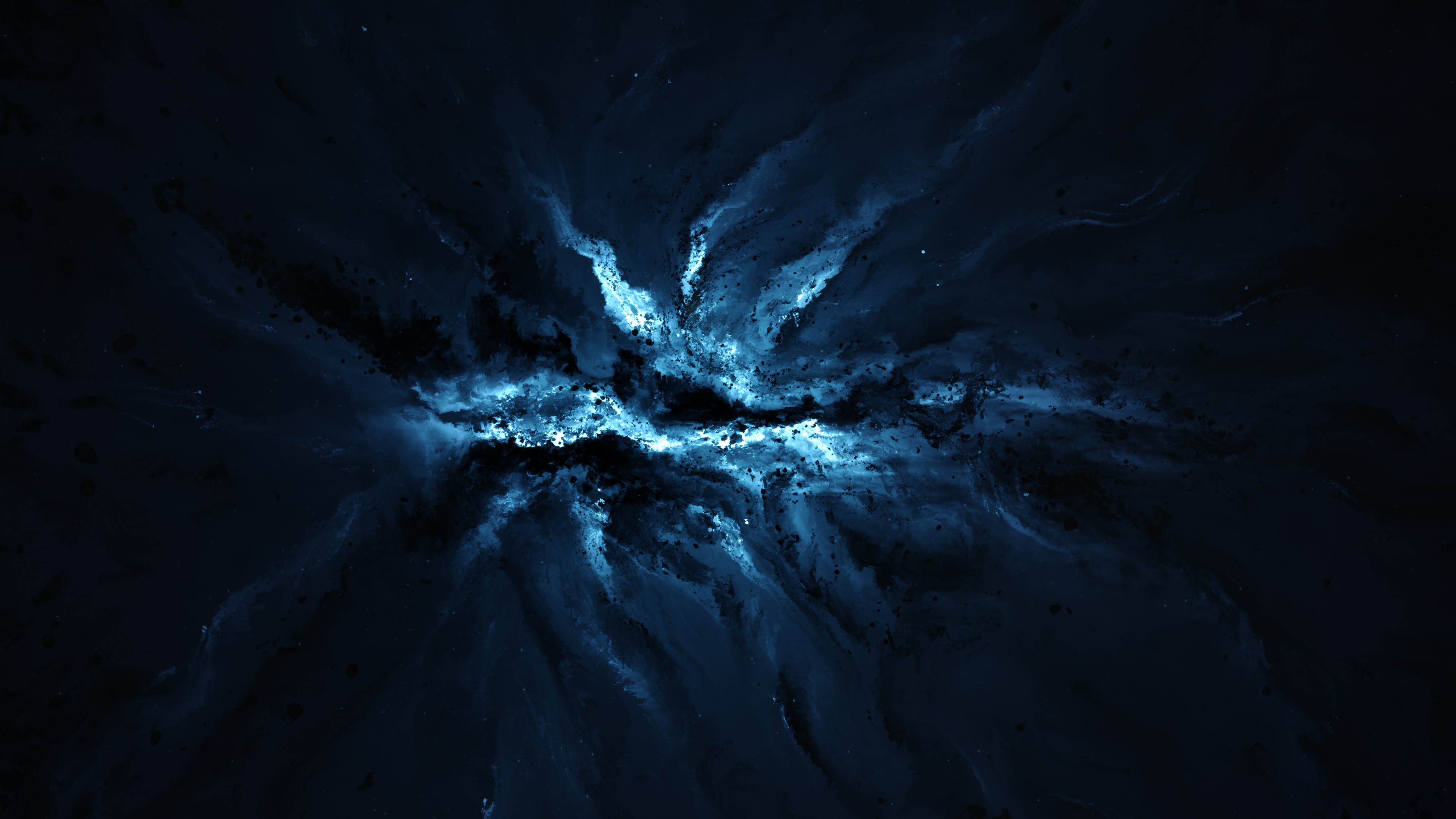 Blue nebula in deep space HD Wallpaper