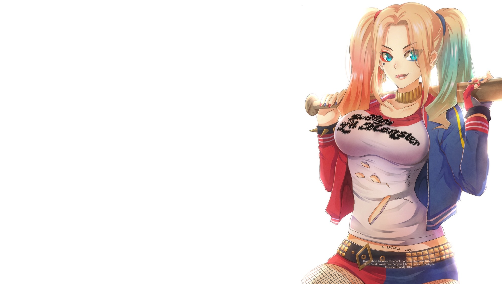 Harley Quinn holding a baseball bat HD Wallpaper