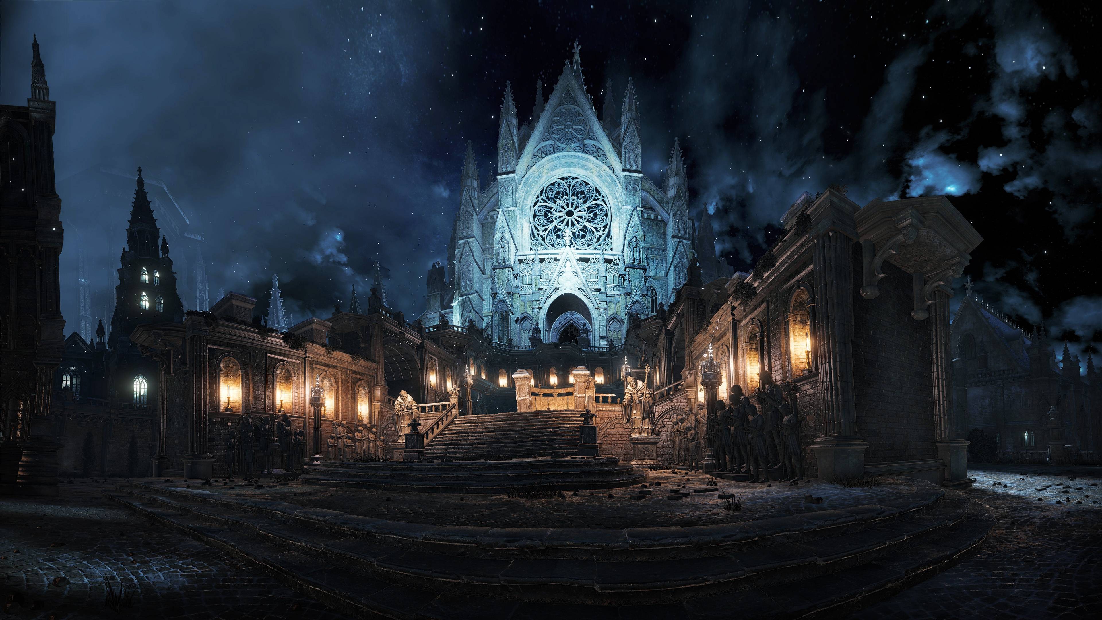 Dark Souls III Cathedral at Night HD Wallpaper