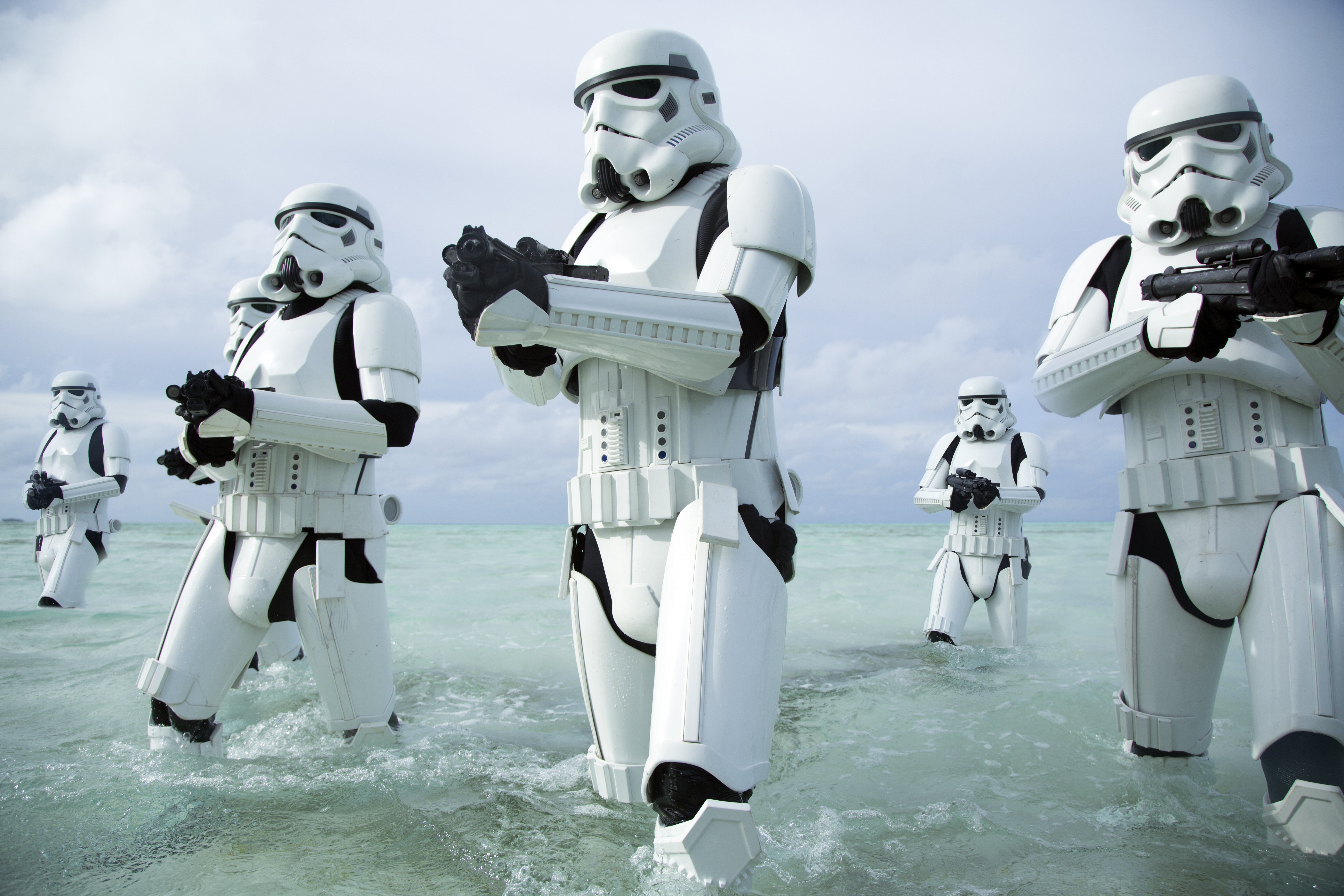 Stormtroopers from Rogue One: A Star Wars Story in the water HD Wallpaper