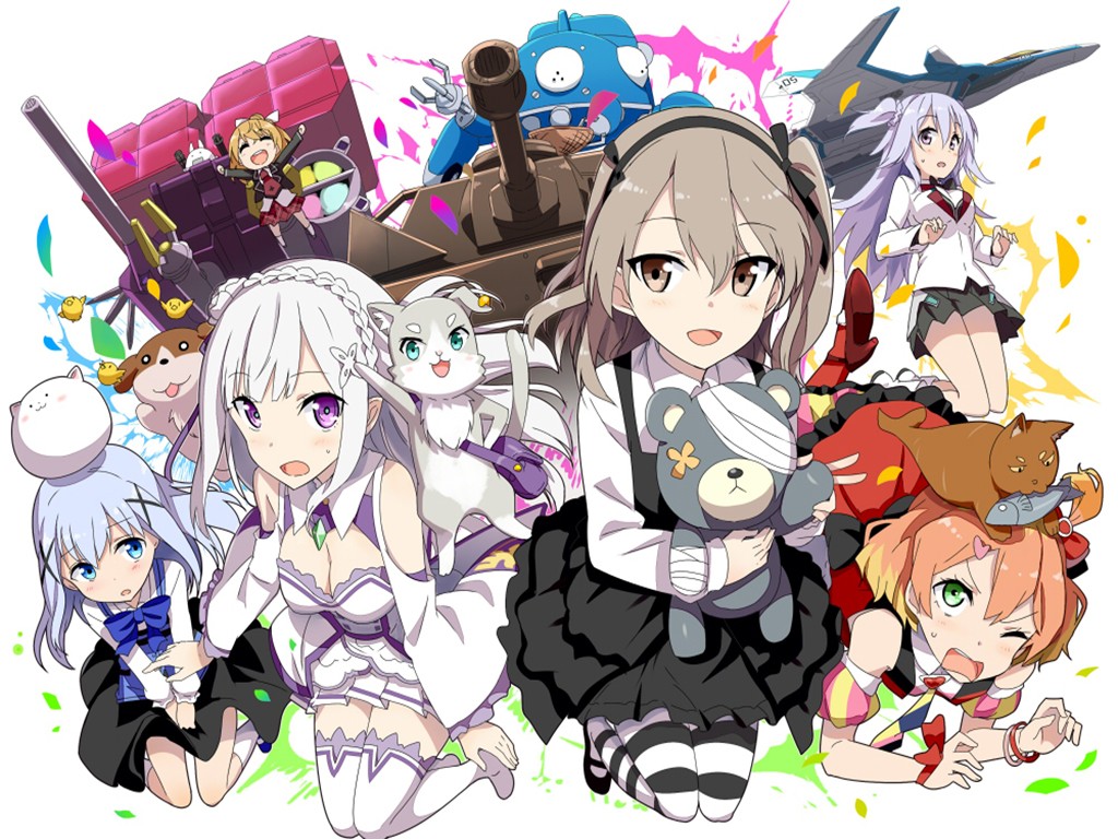 Girls und Panzer, Re:Zero, Macross Delta Crossover HD Wallpaper