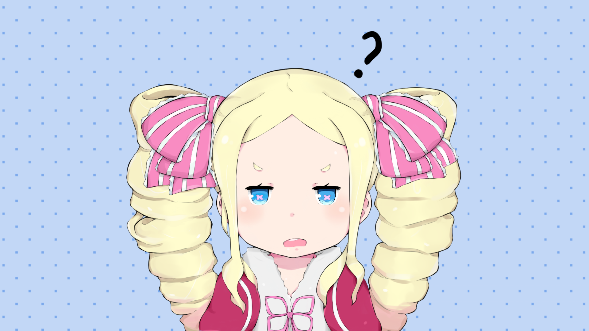 Beatrice from Re:Zero with a question mark HD Wallpaper