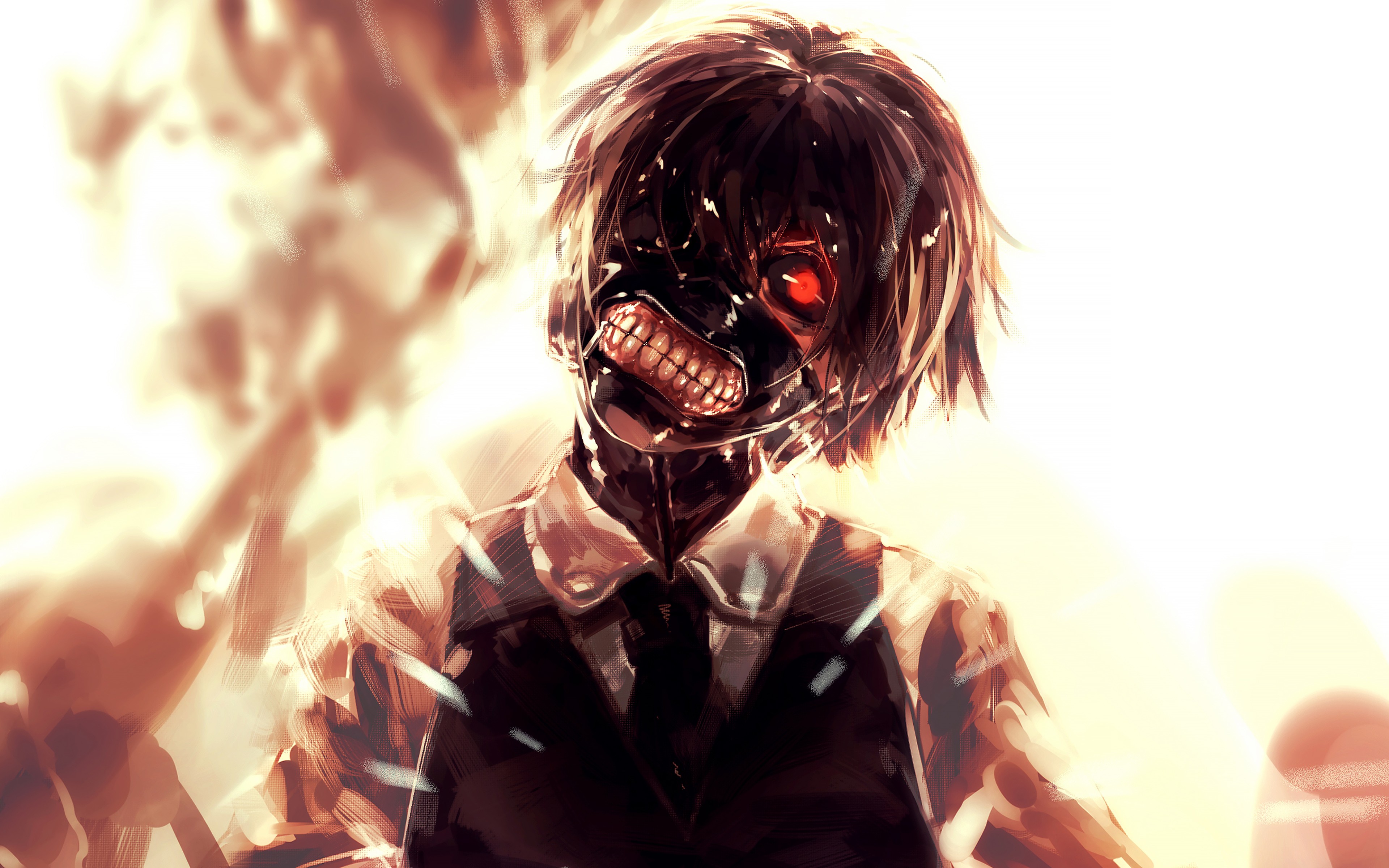 Tokyo Ghoul anime character with mask and red eye HD Wallpaper