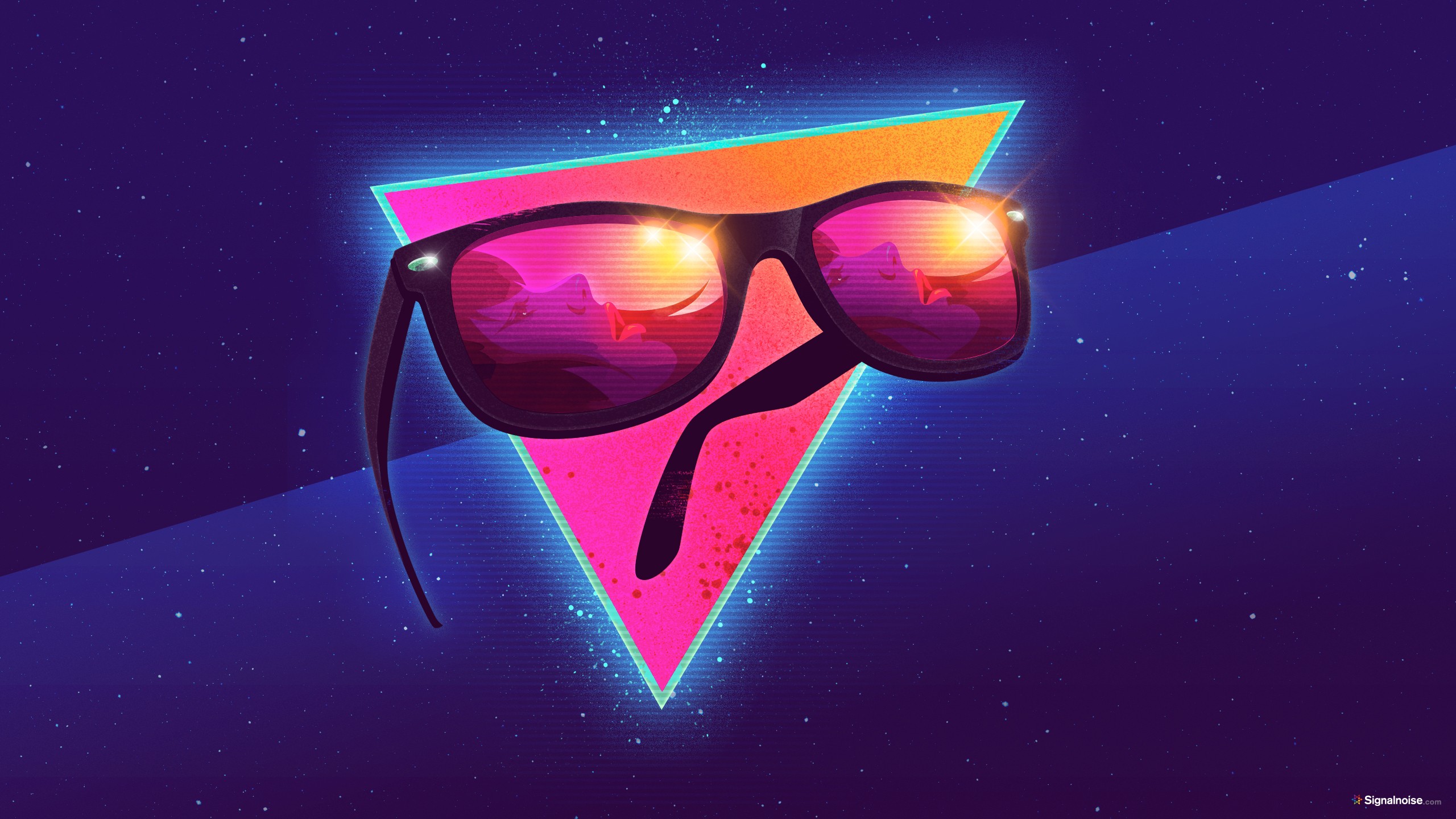 Retro sunglasses reflecting a mountain landscape HD Wallpaper