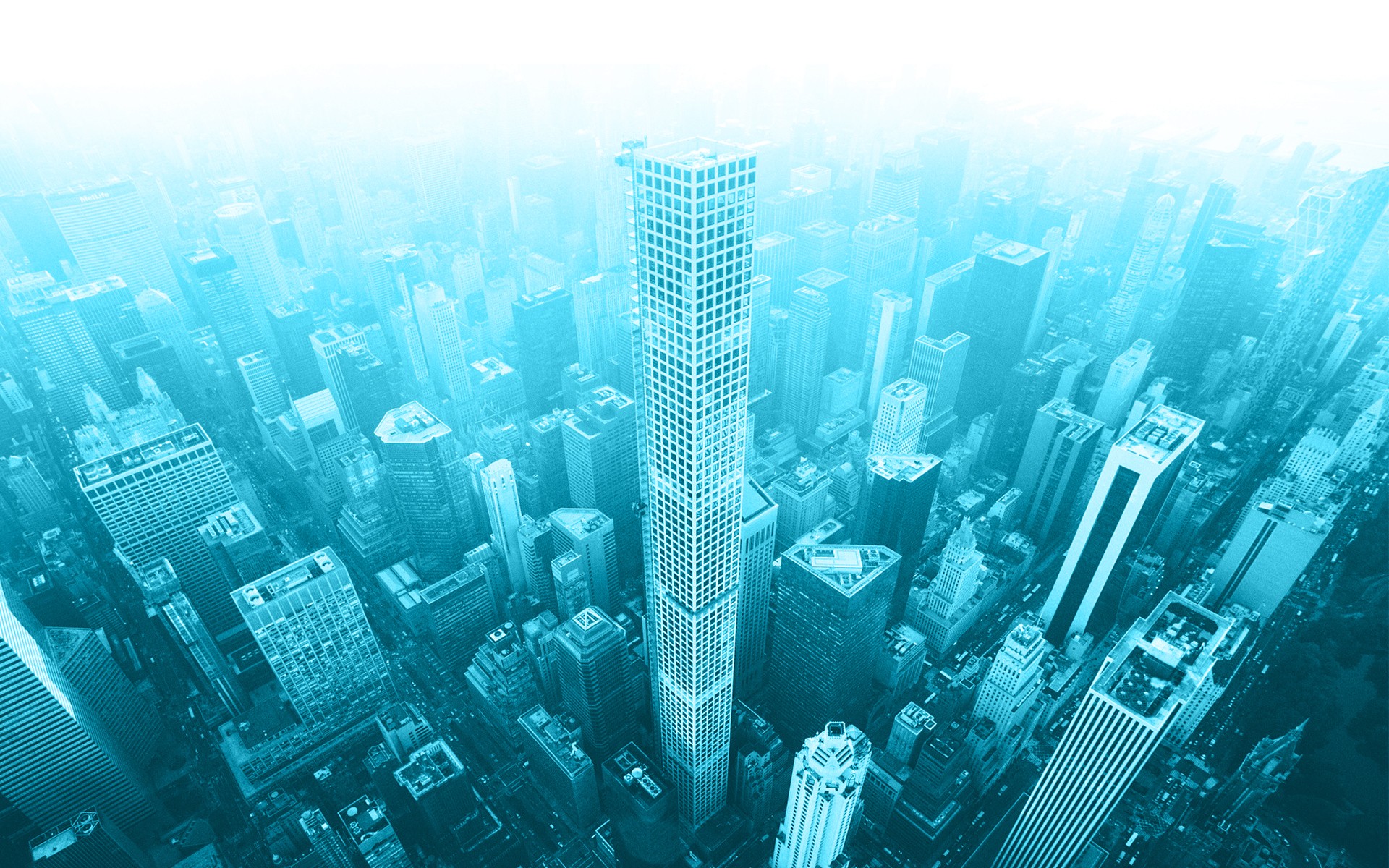 Aerial view of New York City skyscrapers HD Wallpaper