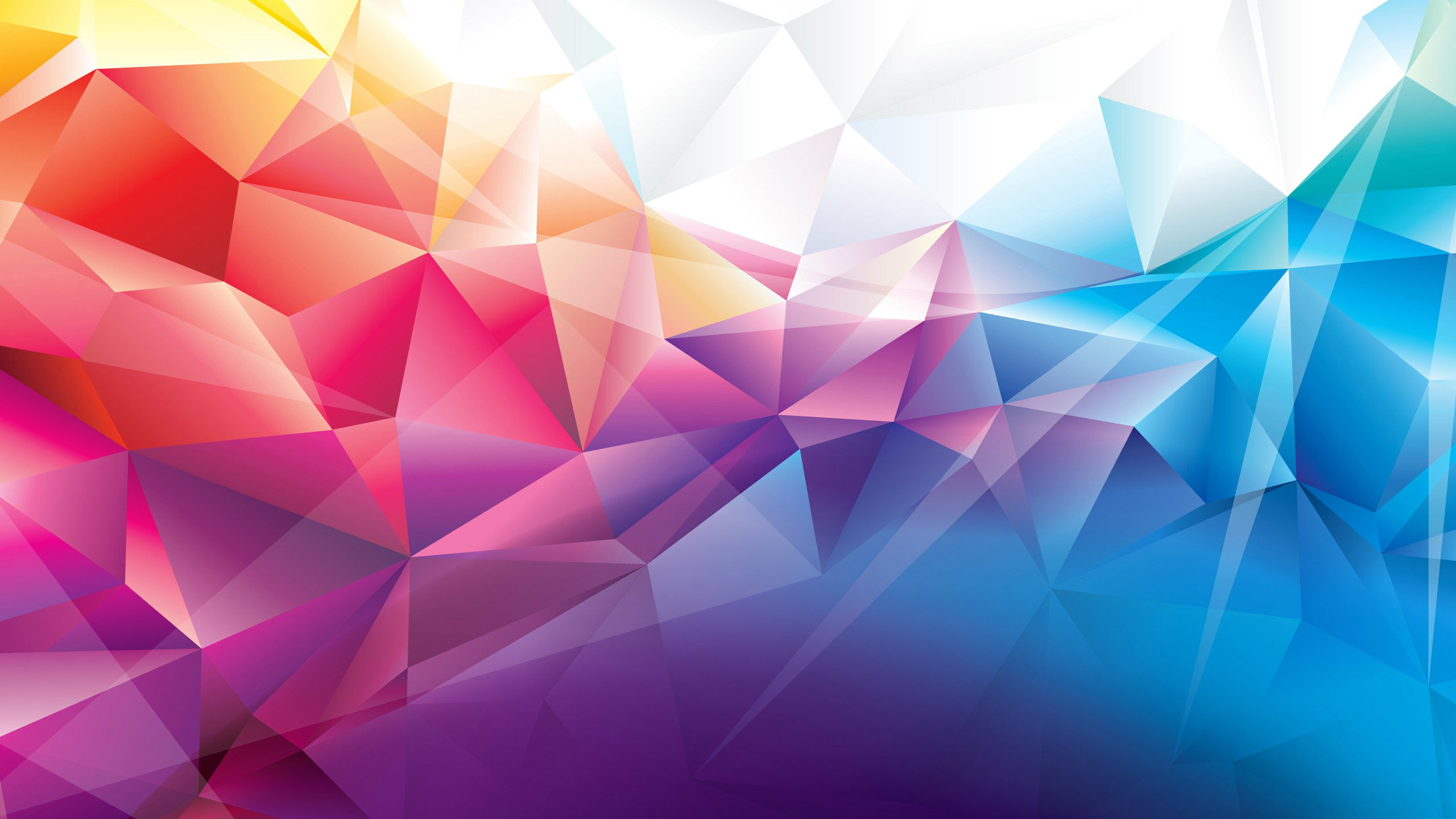 Abstract low poly geometric shapes with gradient colors HD Wallpaper