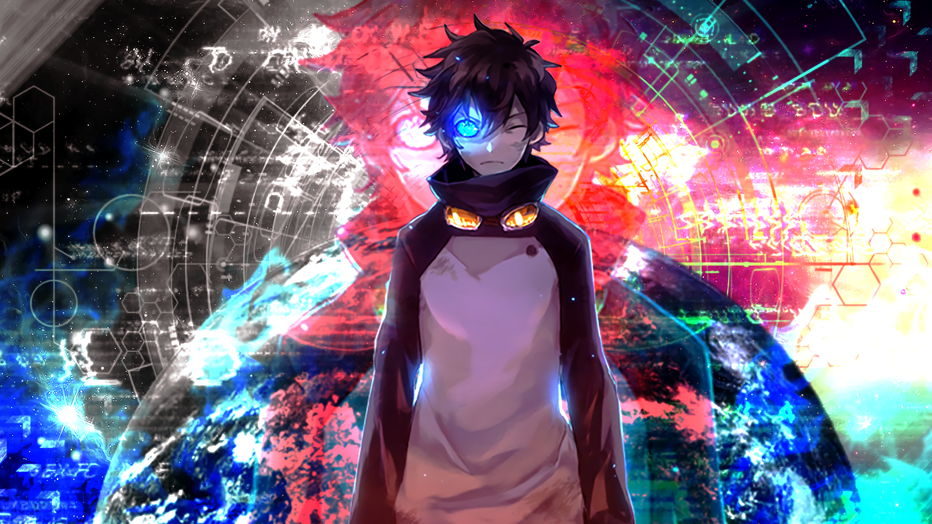 anime boys, blue eyes, anime, Kekkai Sensen, Leonardo Watch HD Wallpaper